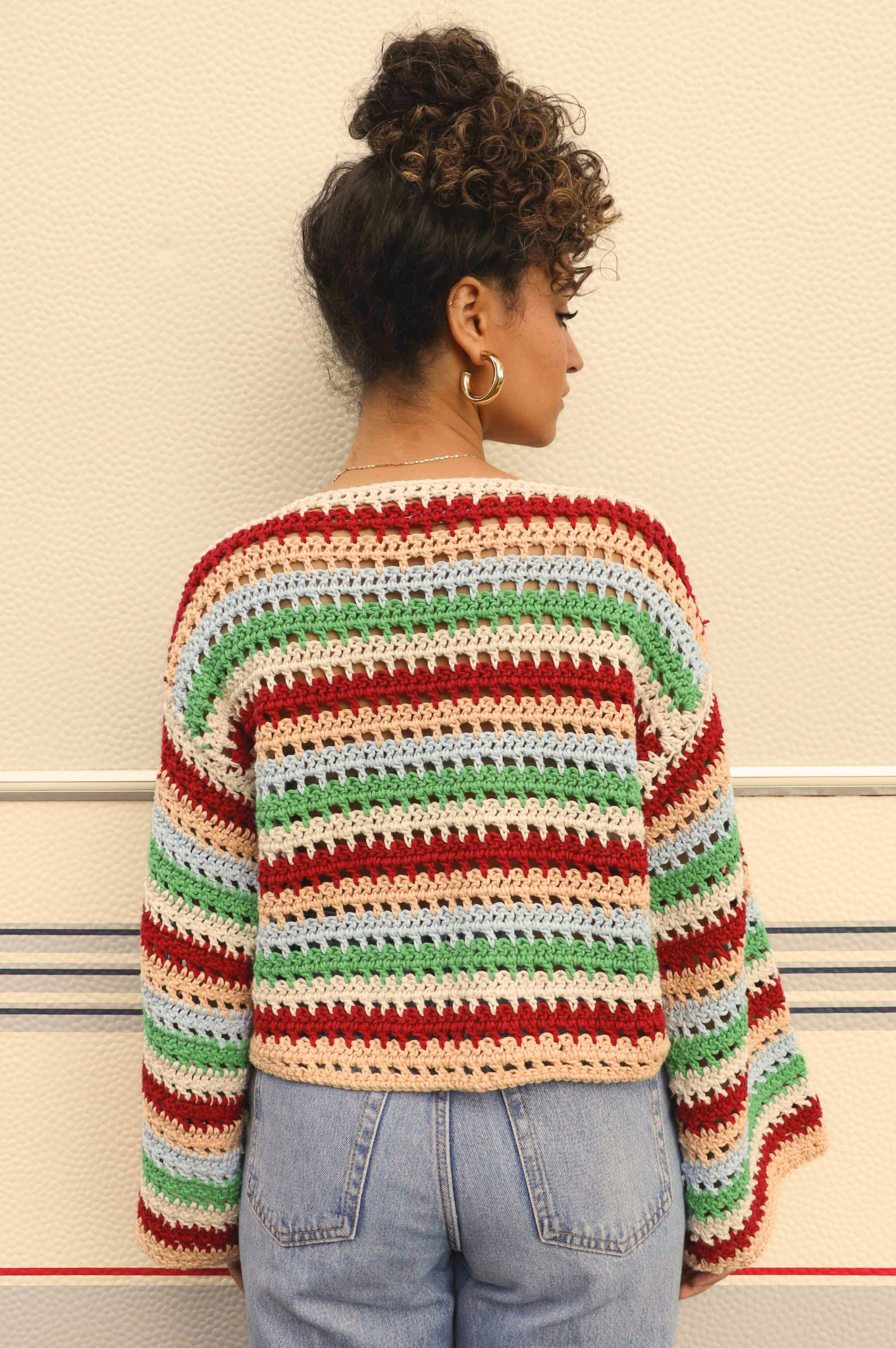 Pull Brigitte rayures rouge