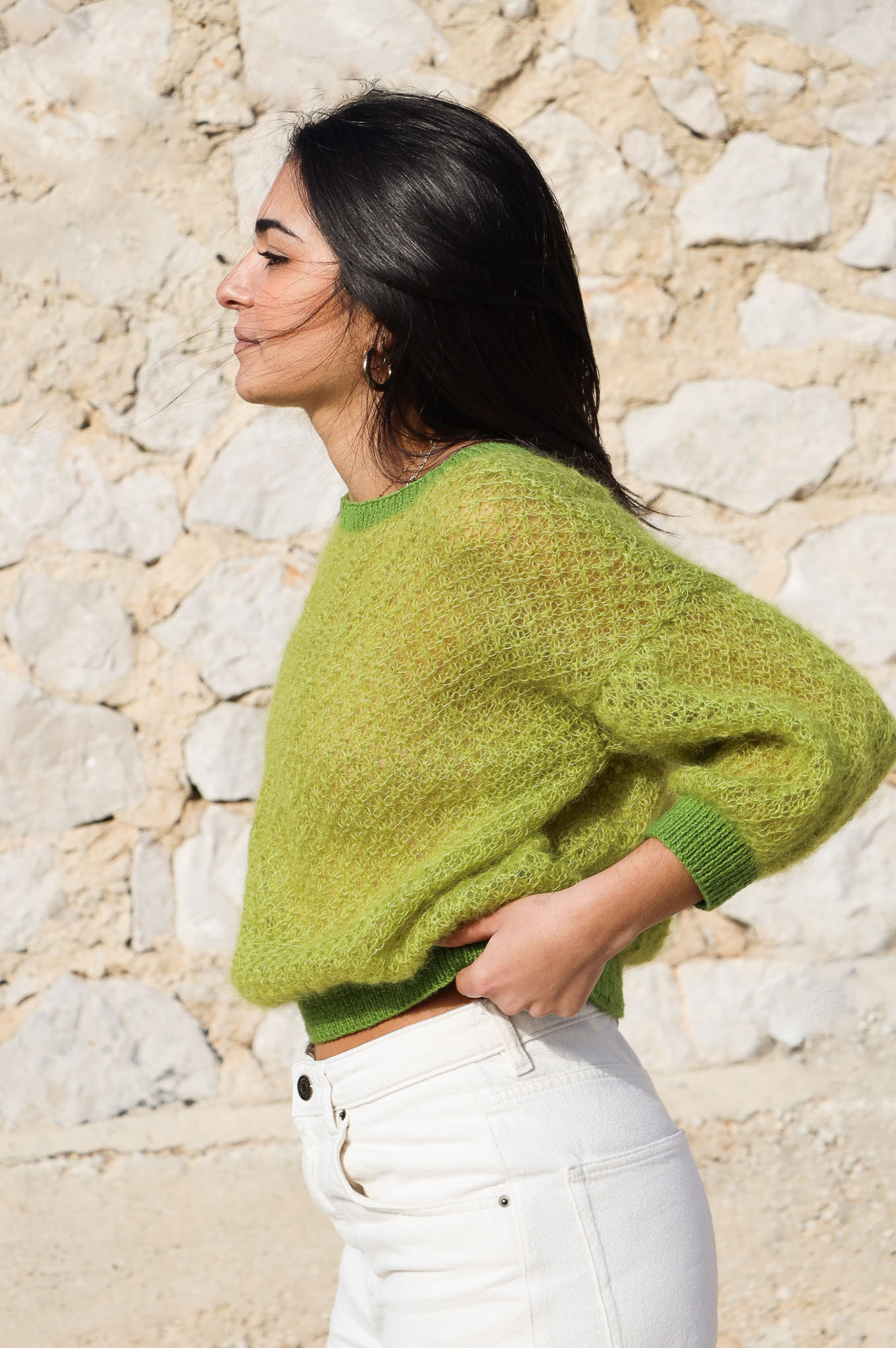 Pull Odette en vert en stock