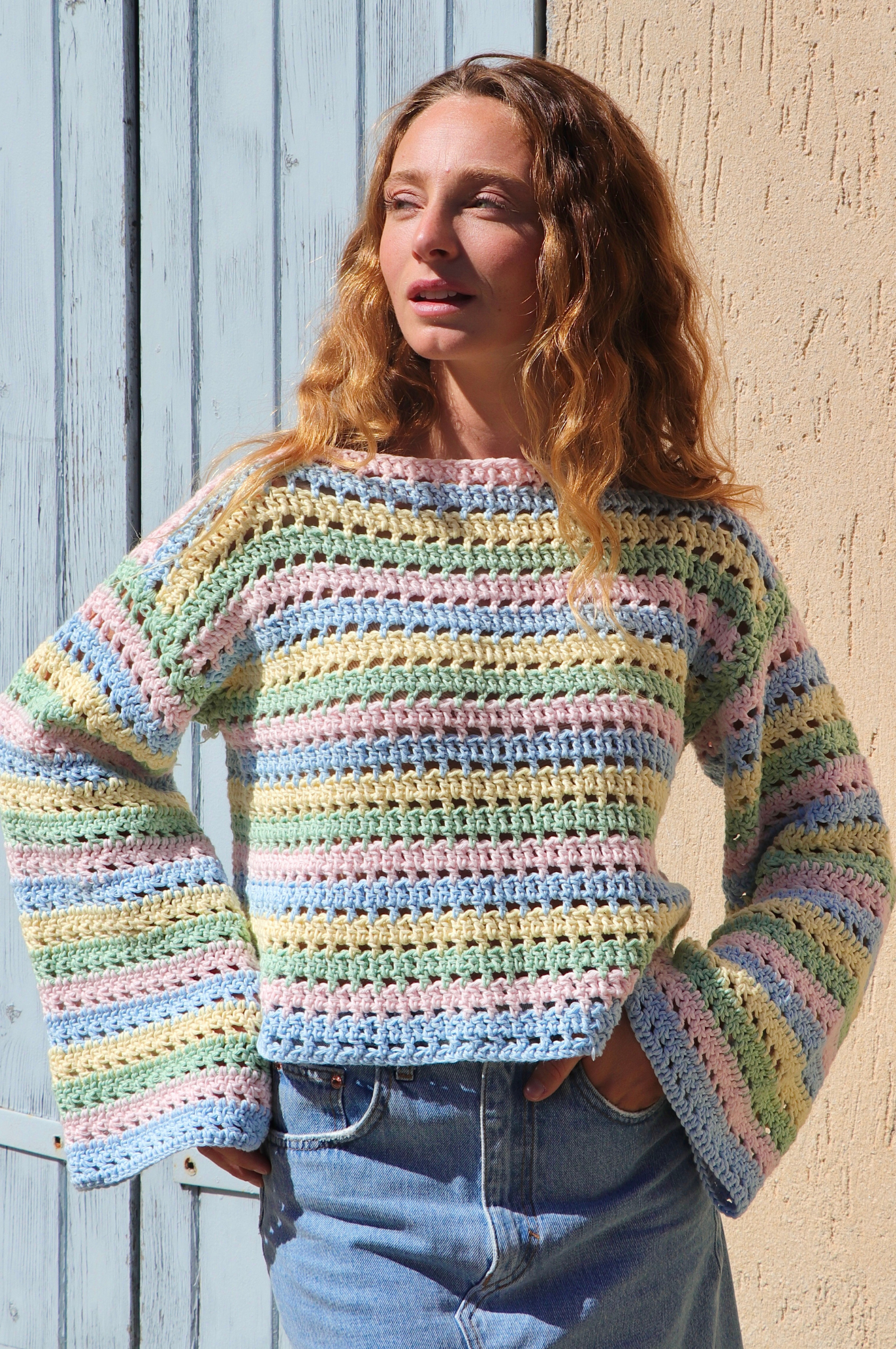 Pull Brigitte rayures pastels