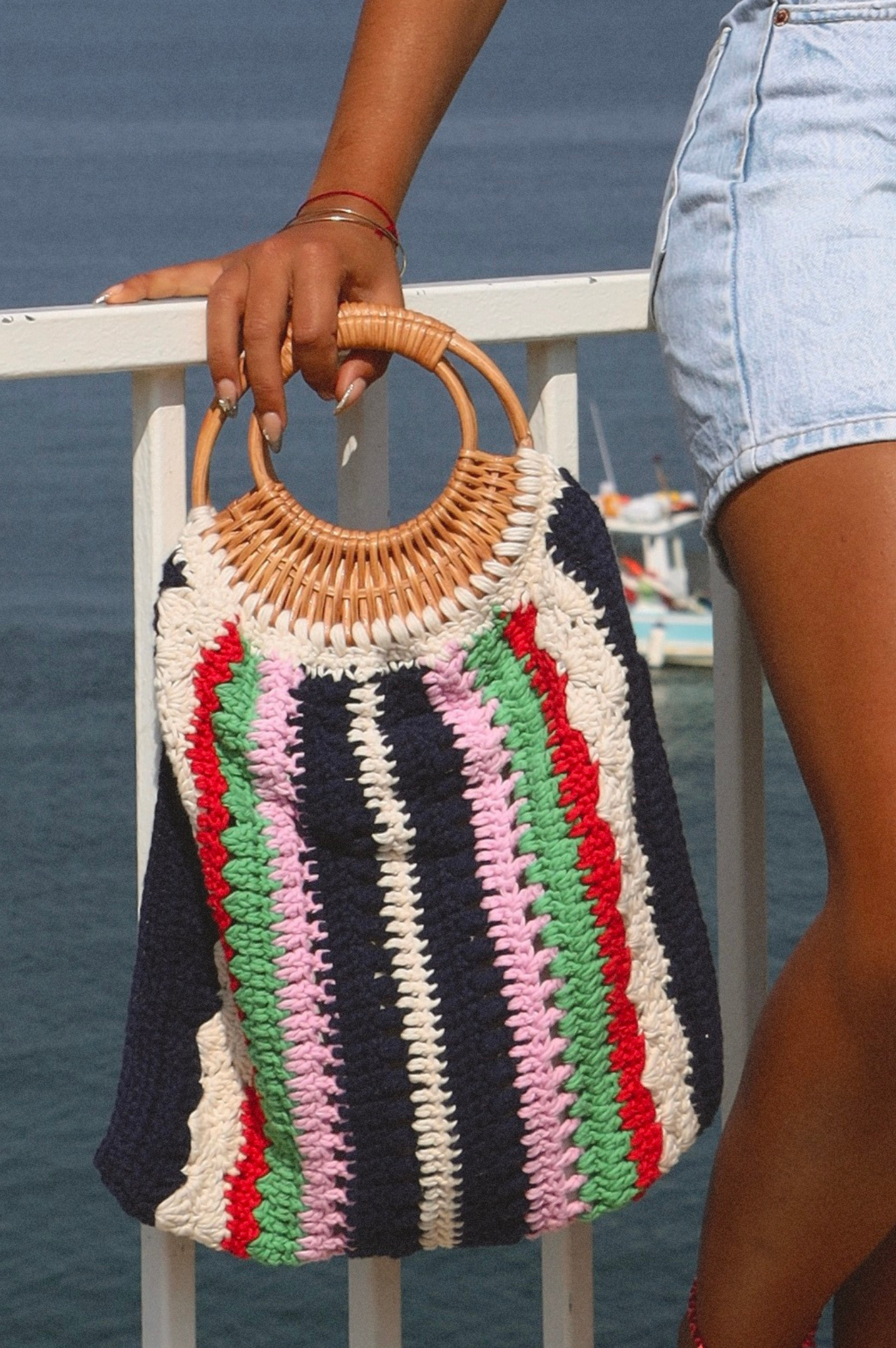 Sac crochet Paulette bleu