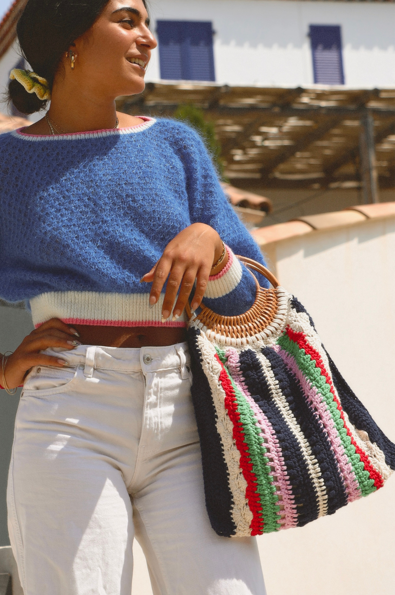 Sac crochet Paulette bleu