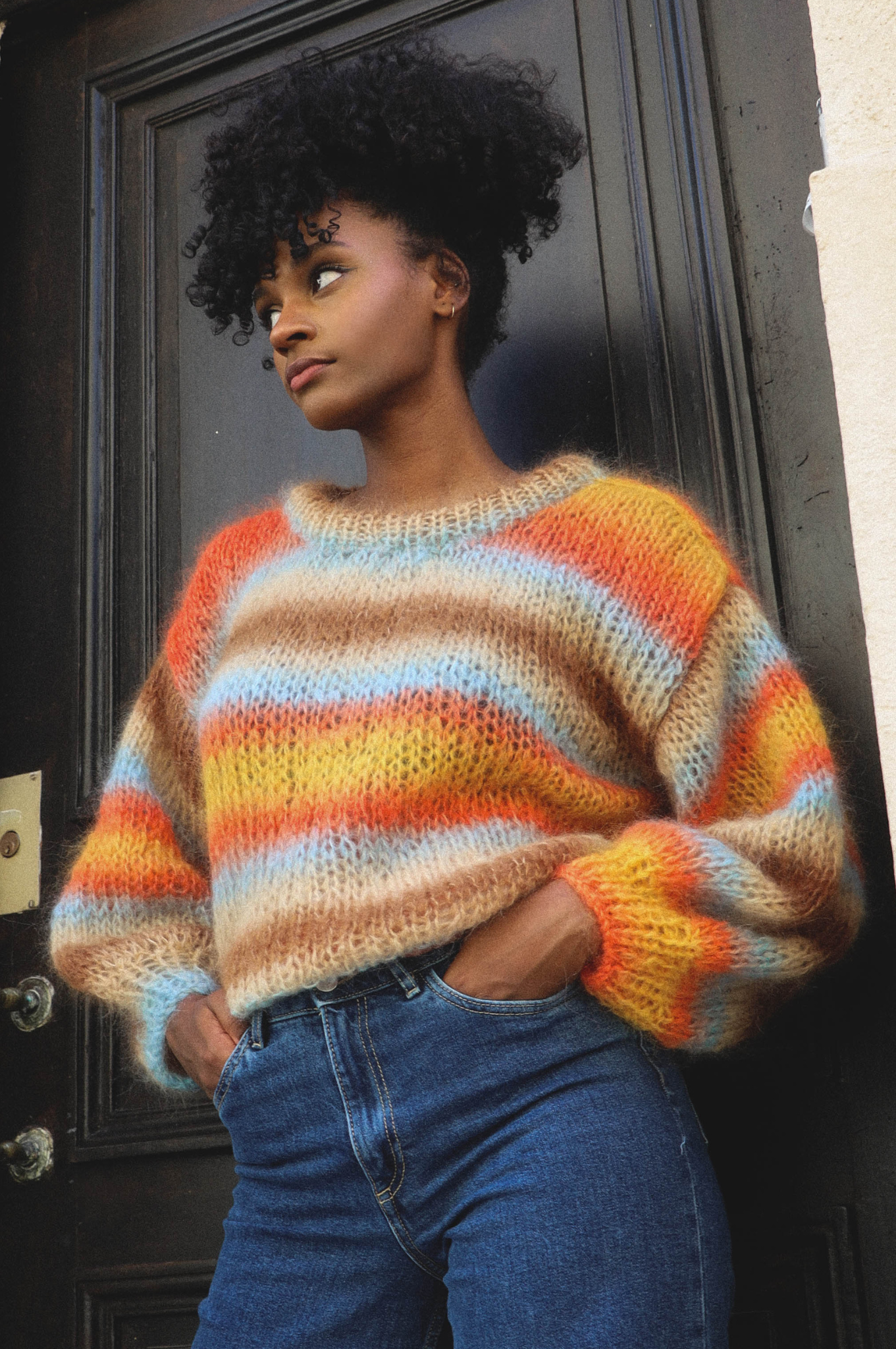 Mohair Pull En Laine Fait Main Pull Fait Main Mode Femme Pull