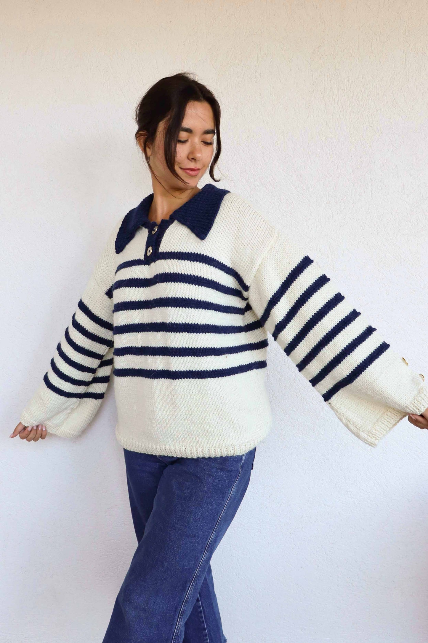 Pull Francine - marinière bleue
