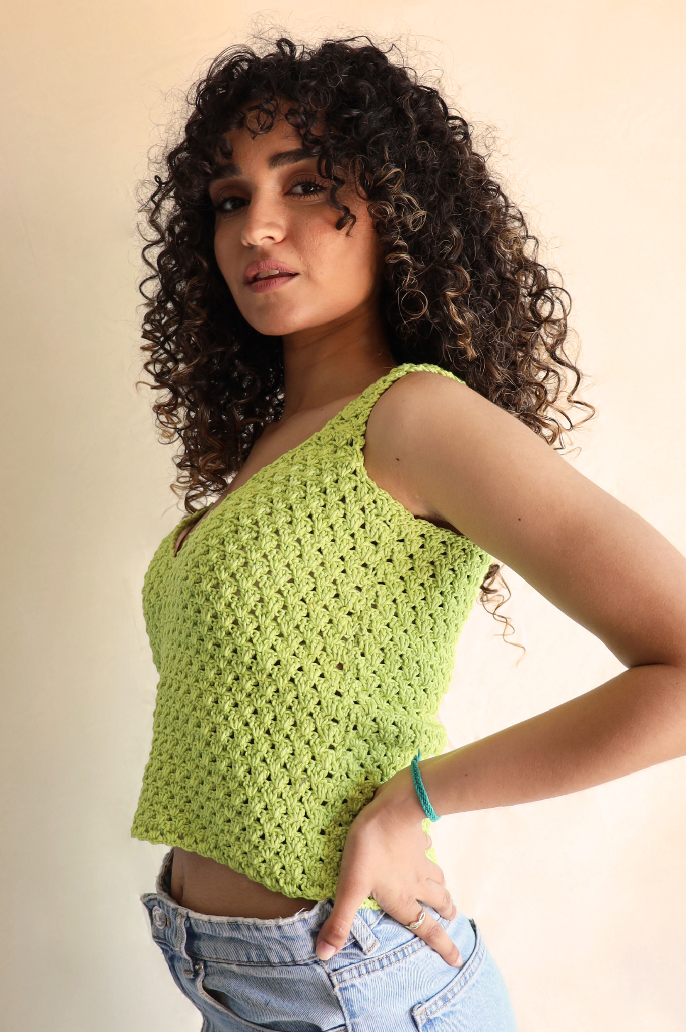 Top crochet Rosita - lemon
