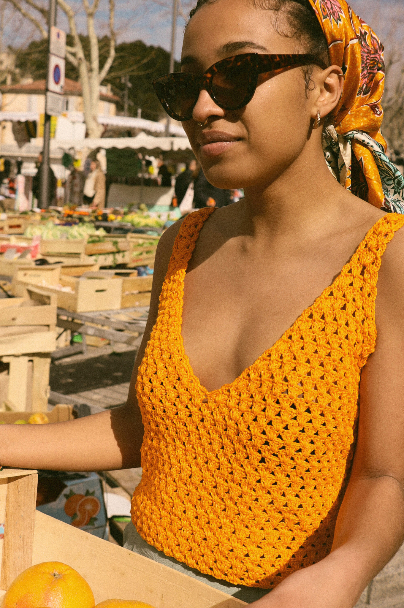 Top crochet Rosita orange