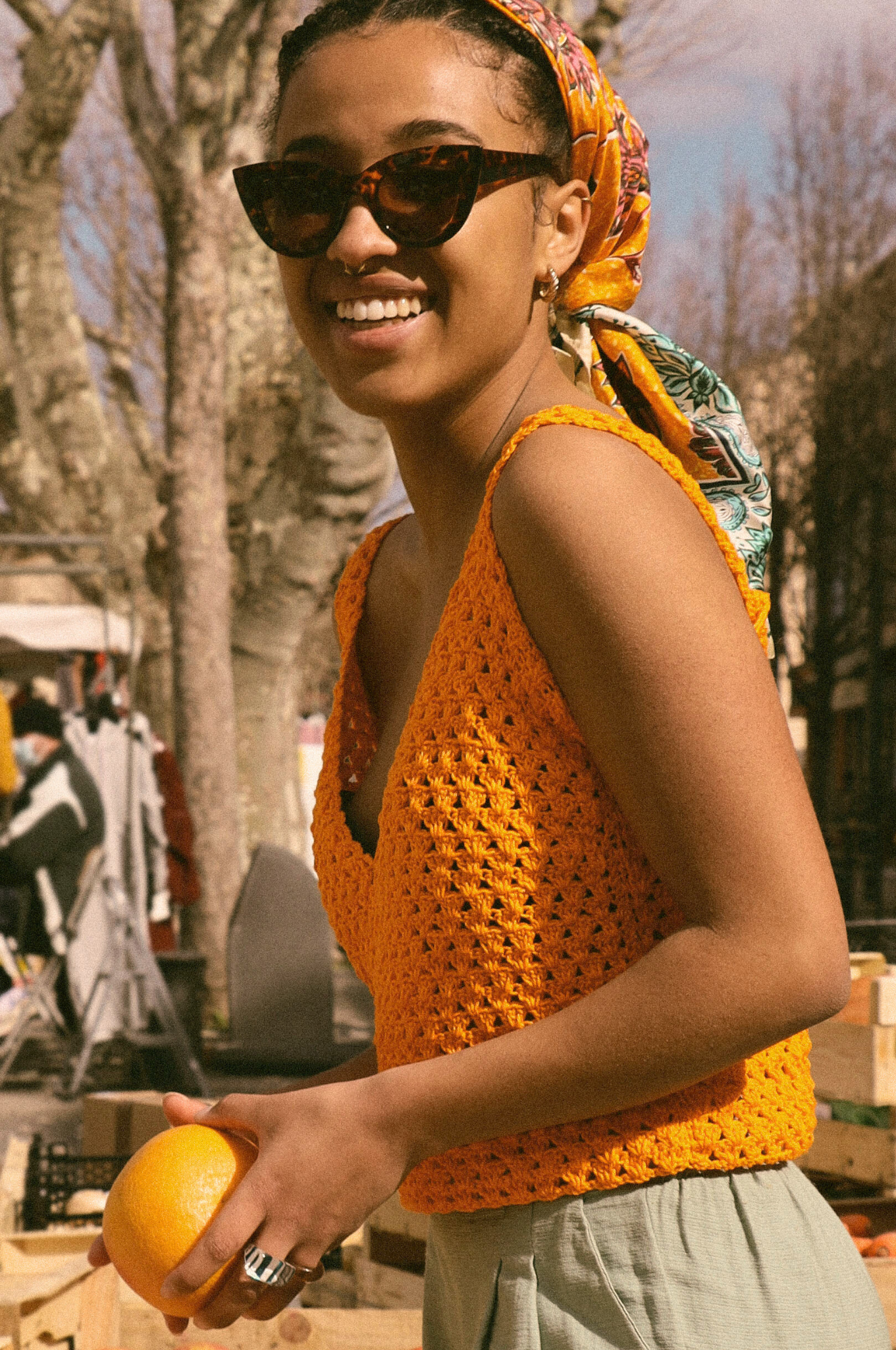 Top crochet Rosita orange