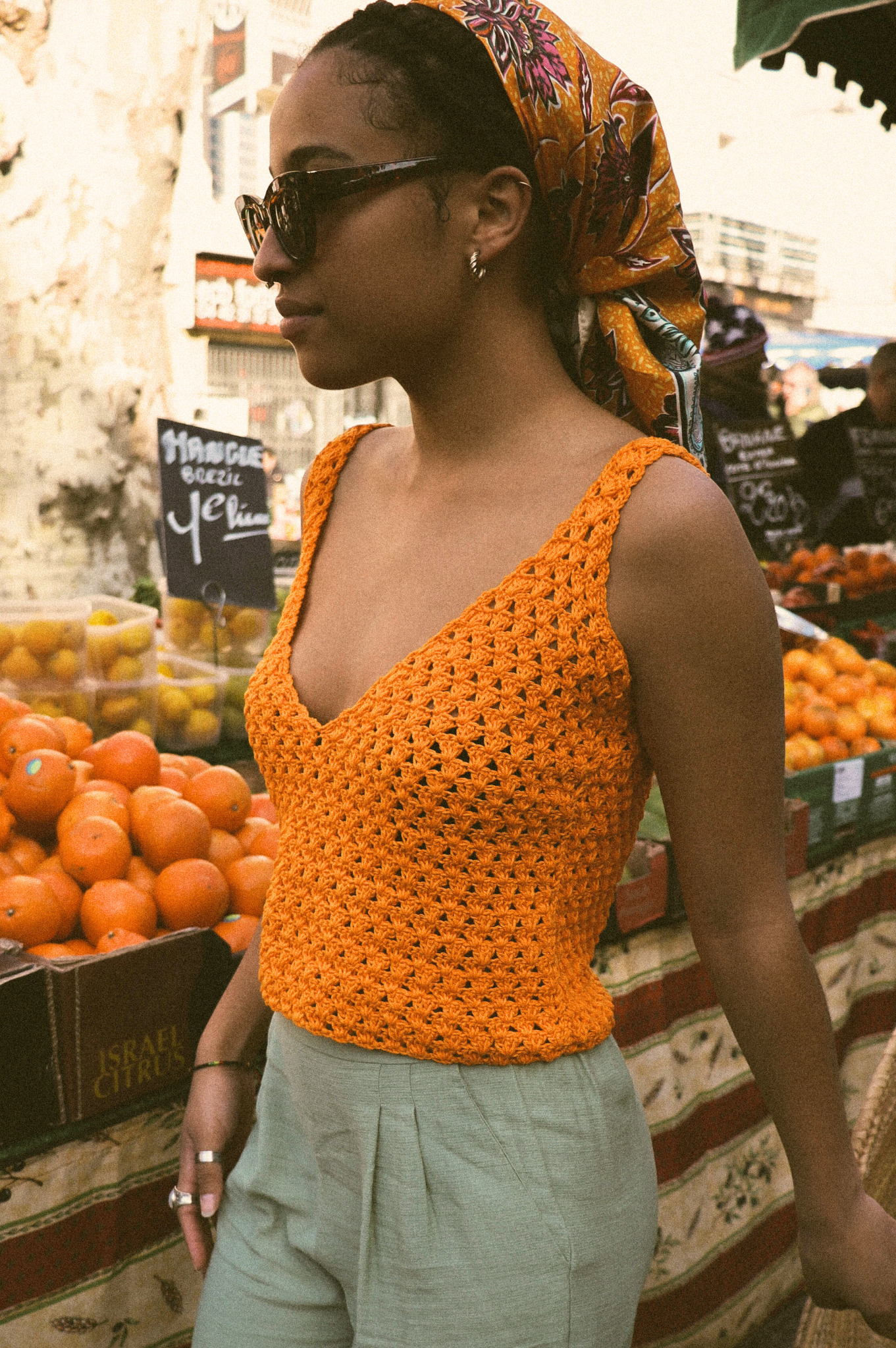 Top crochet Rosita orange