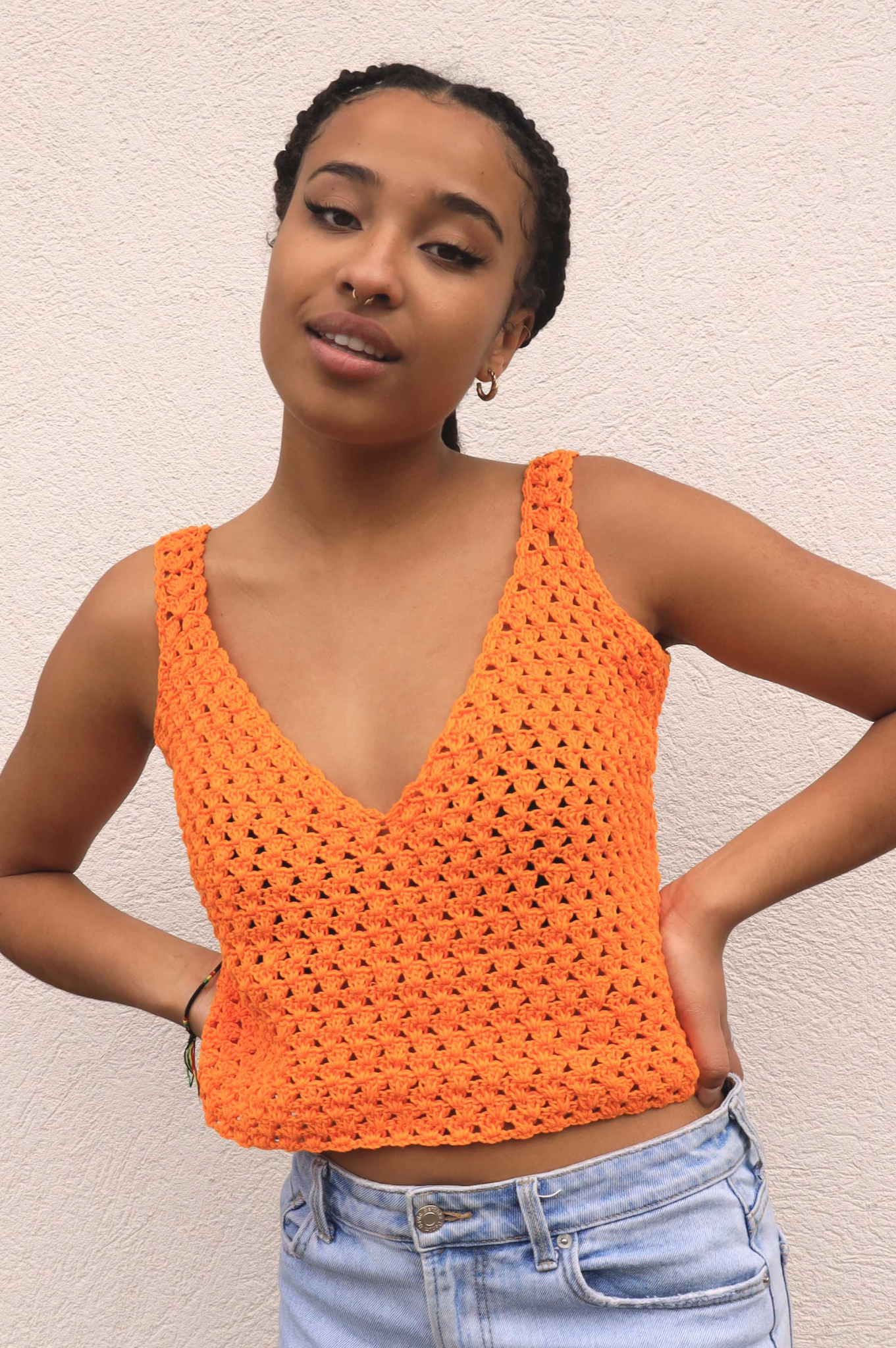 Top crochet Rosita orange