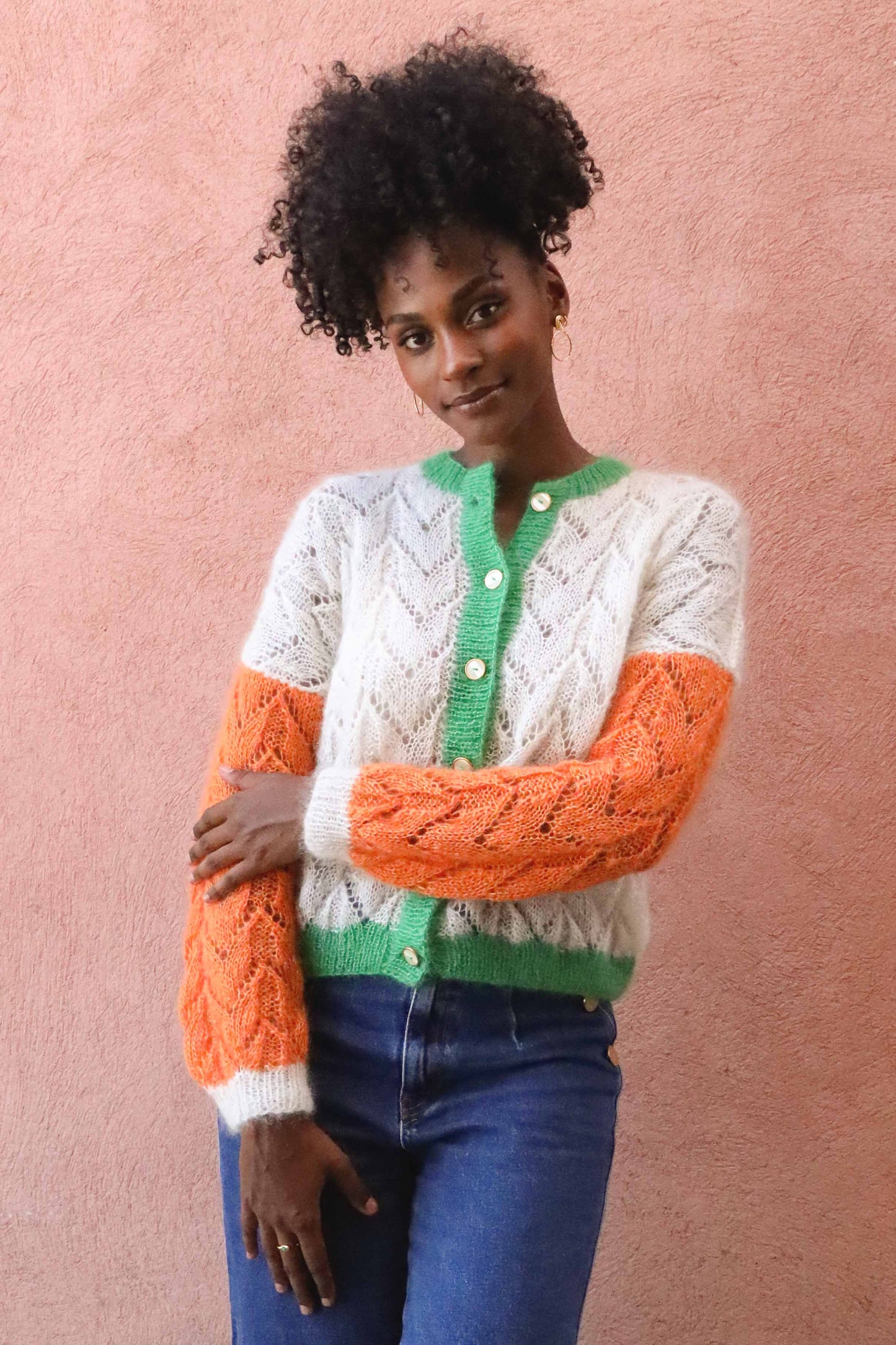 Gilet Claudine - écru orange