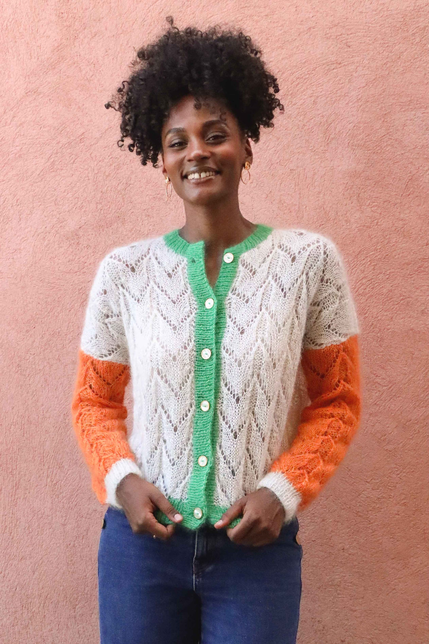 Gilet Claudine - écru orange