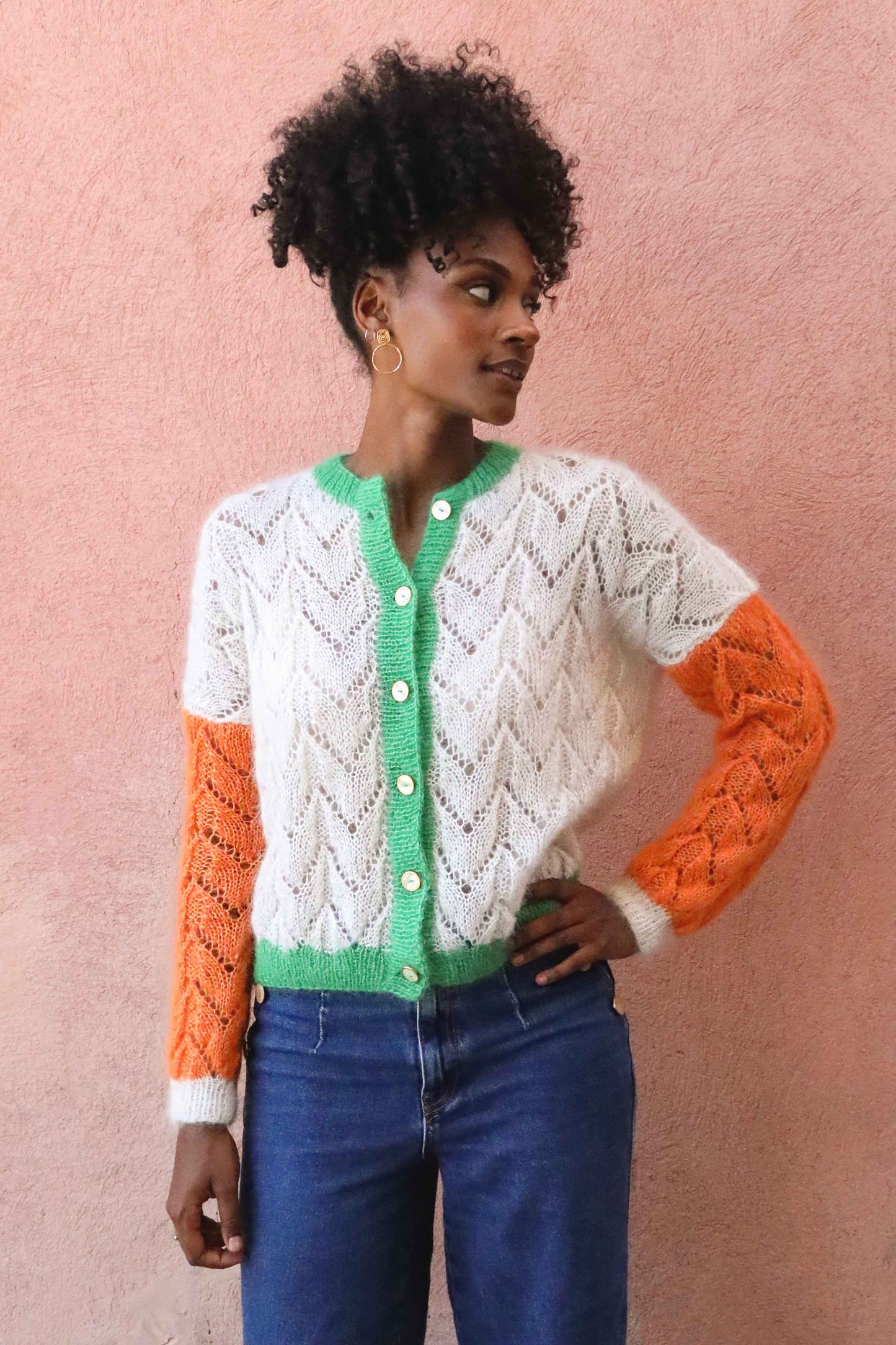 Gilet Claudine - écru orange