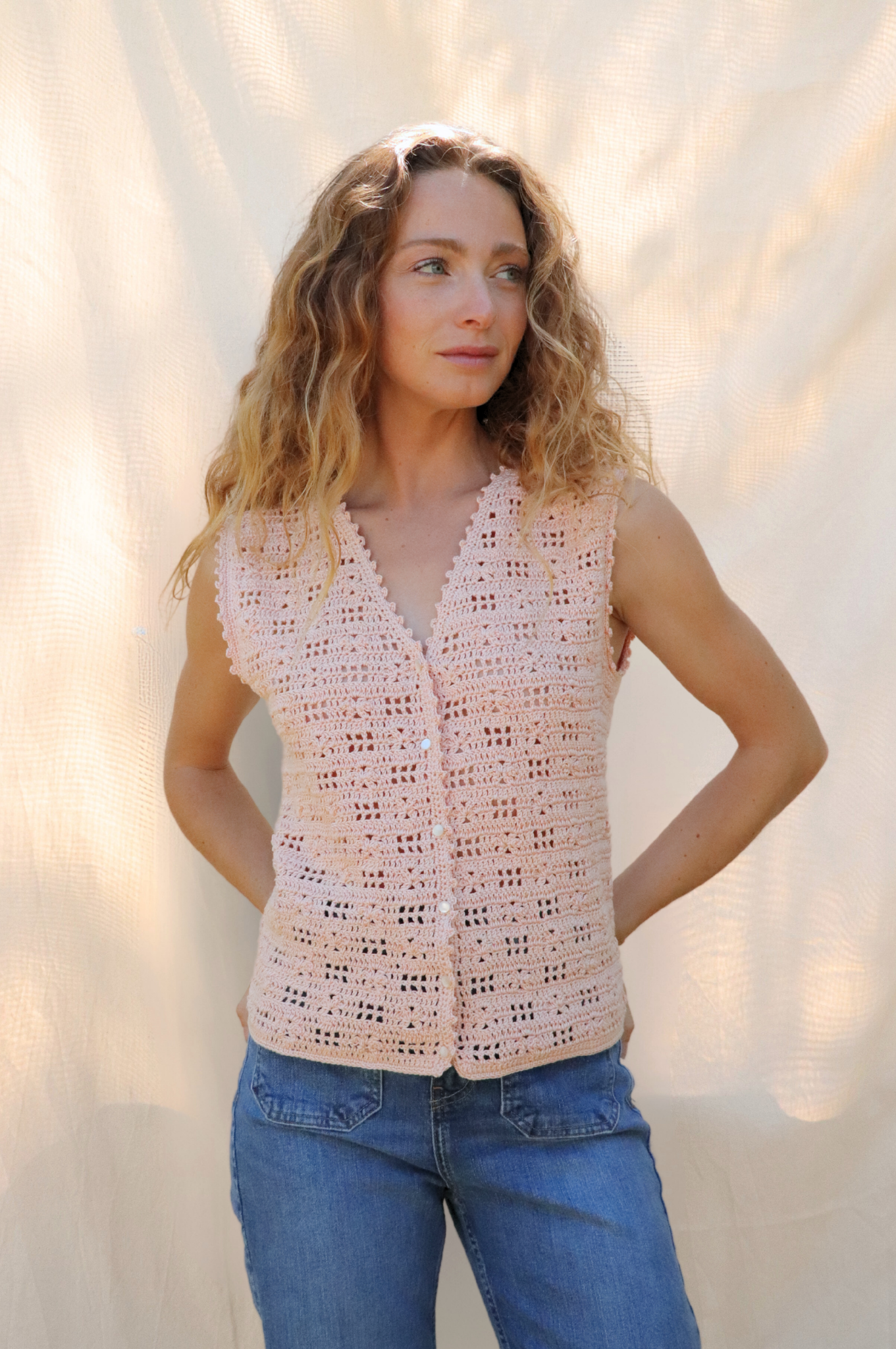 Gilet Elvira rose