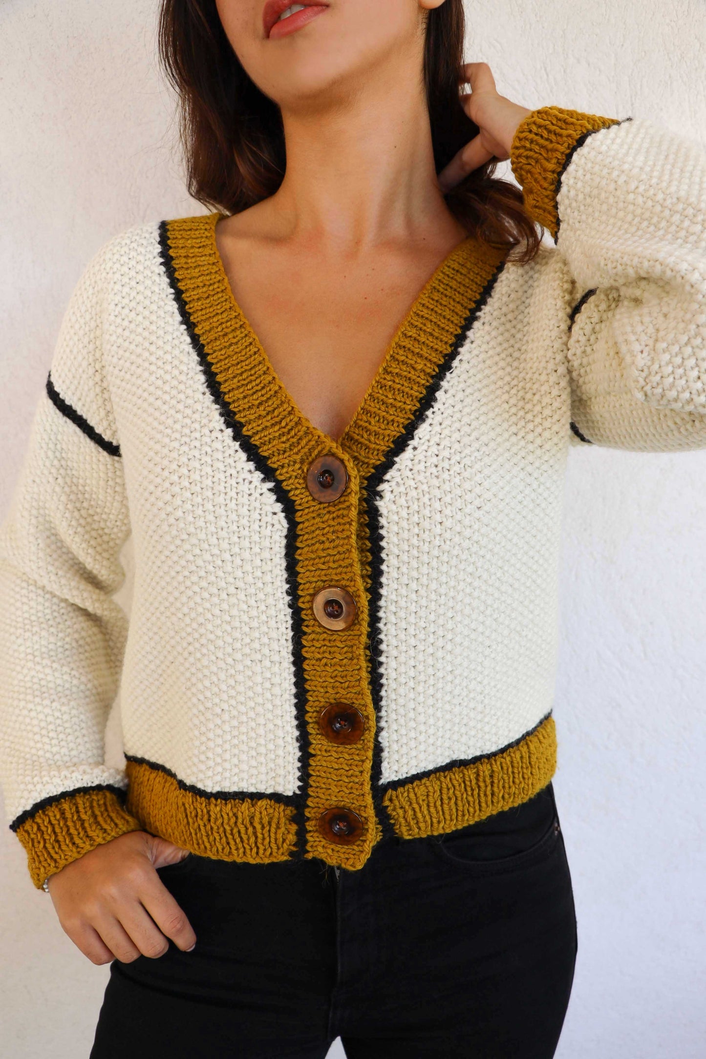 Gilet Edith - bicolore écru