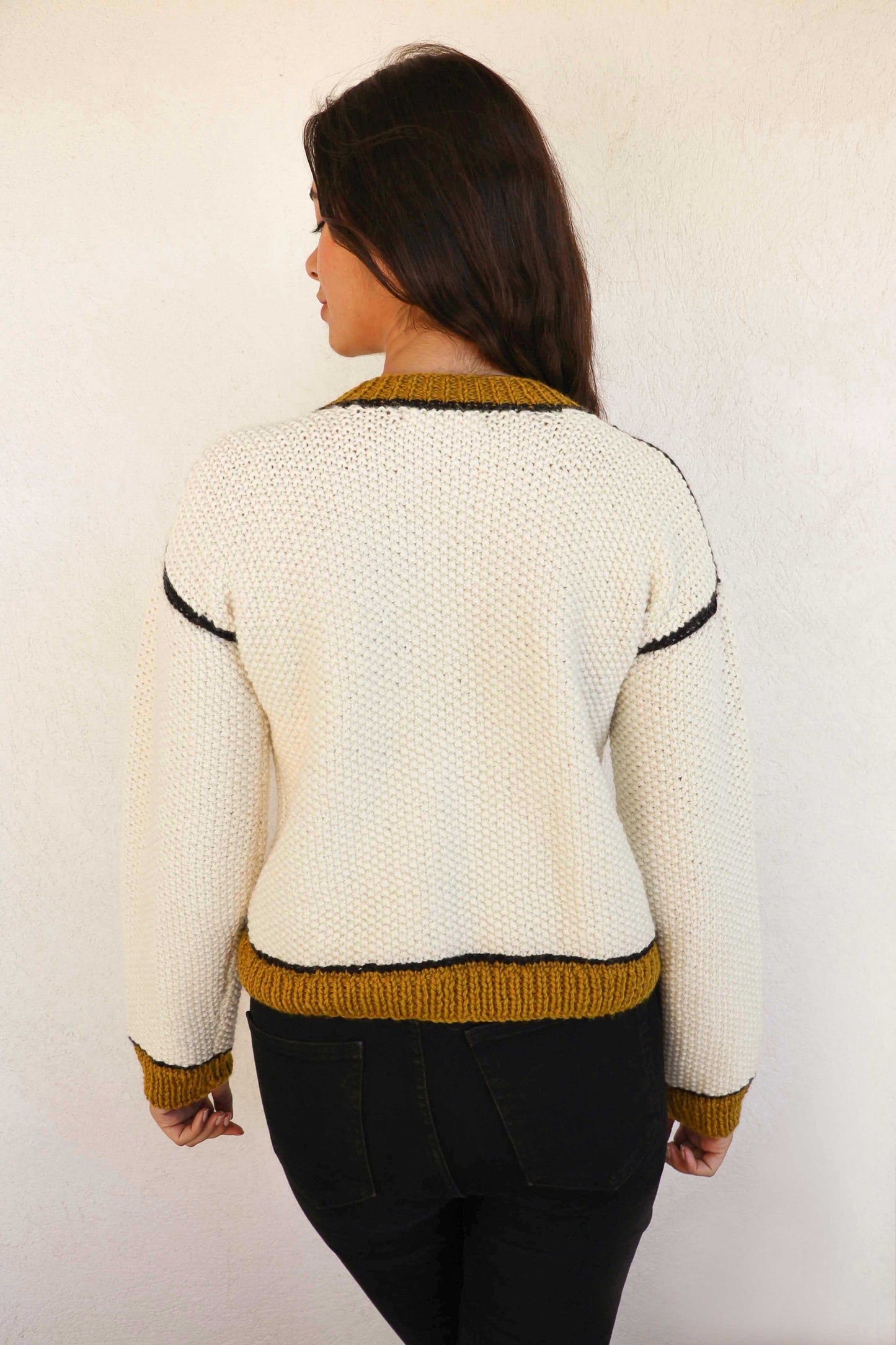 Gilet Edith - bicolore écru