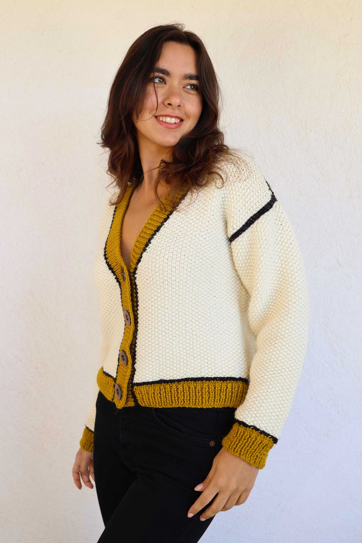 Gilet Edith - bicolore écru