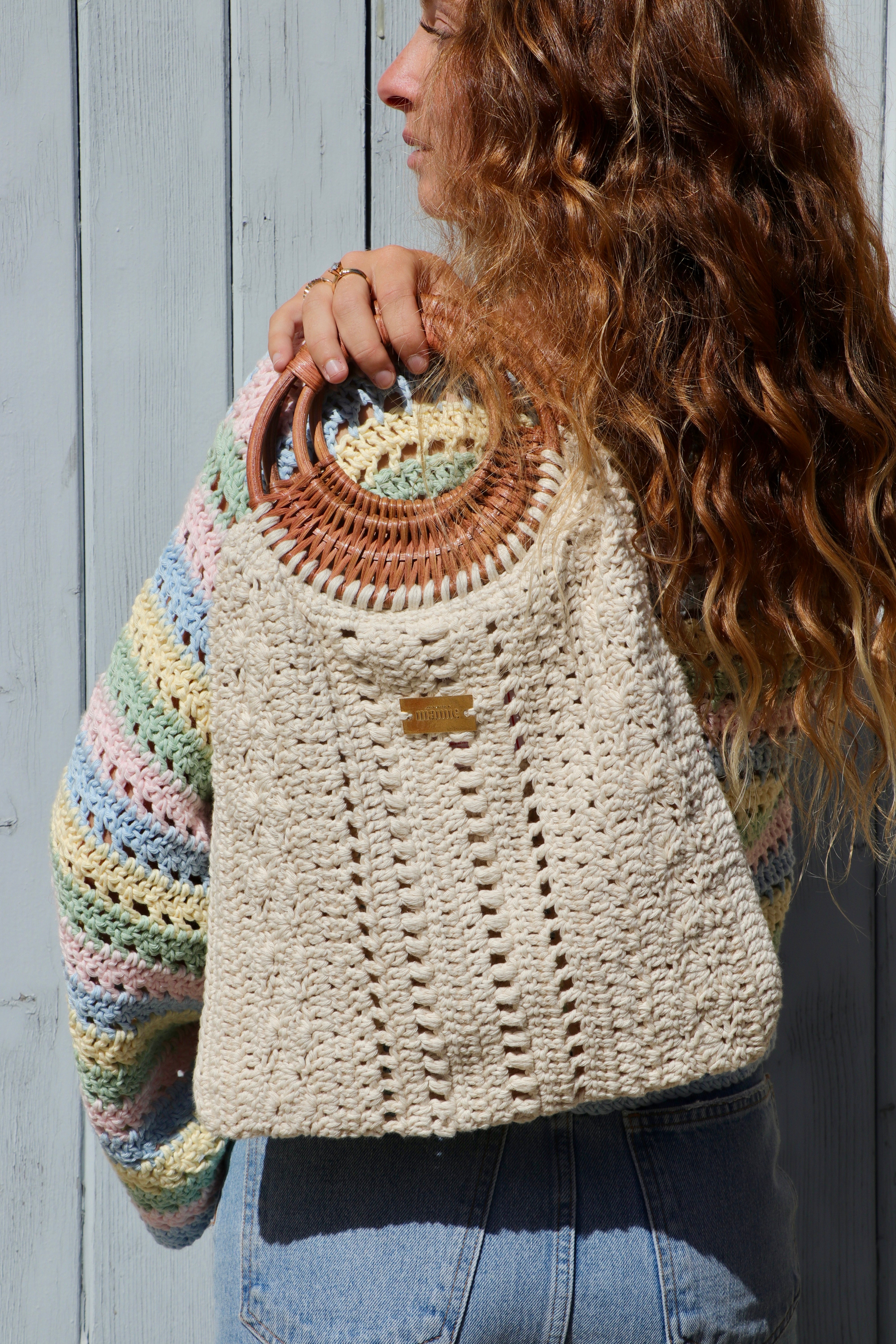 Sac crochet Paulette ecru en stock