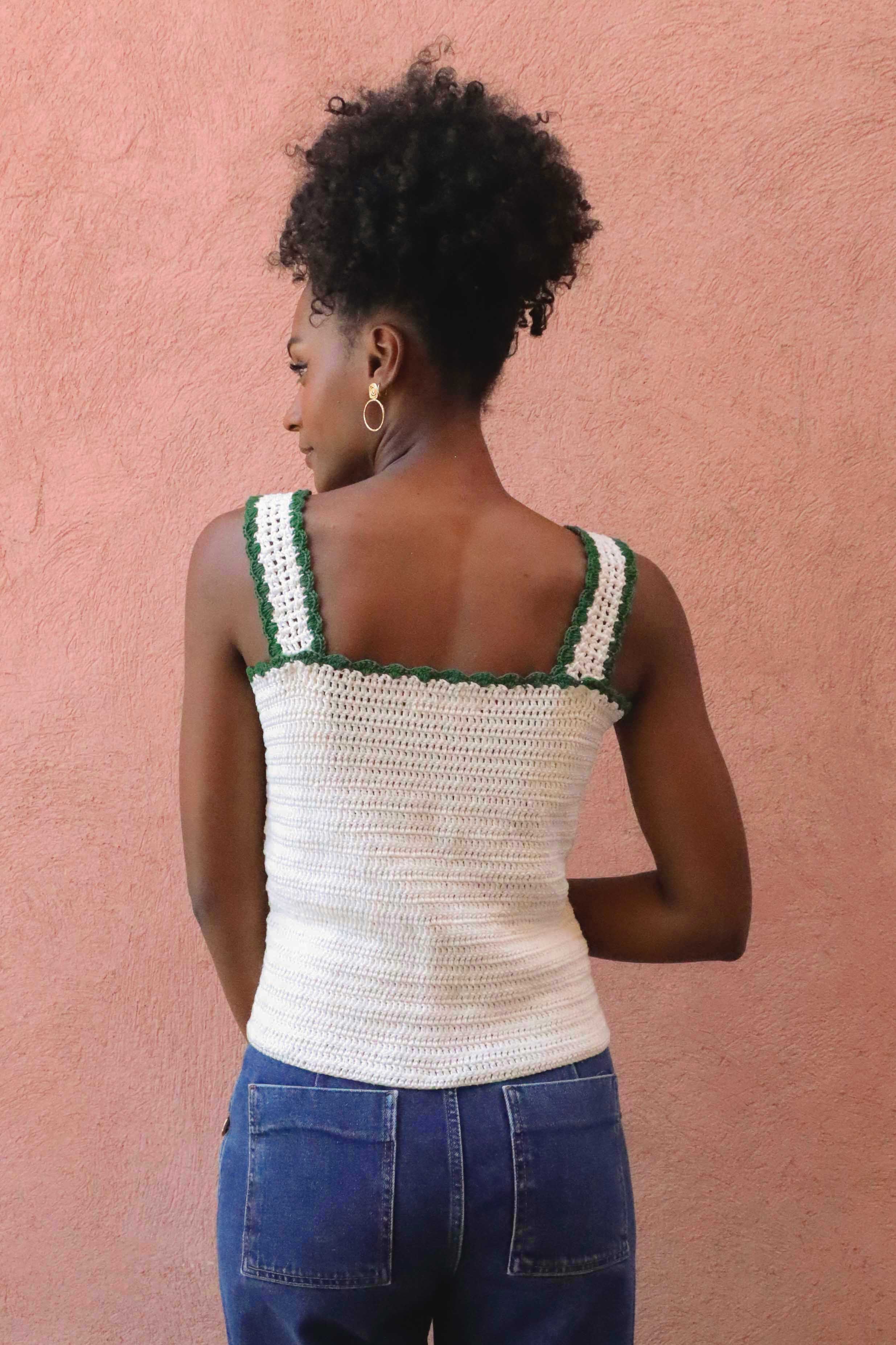 Top crochet Honorine ecru