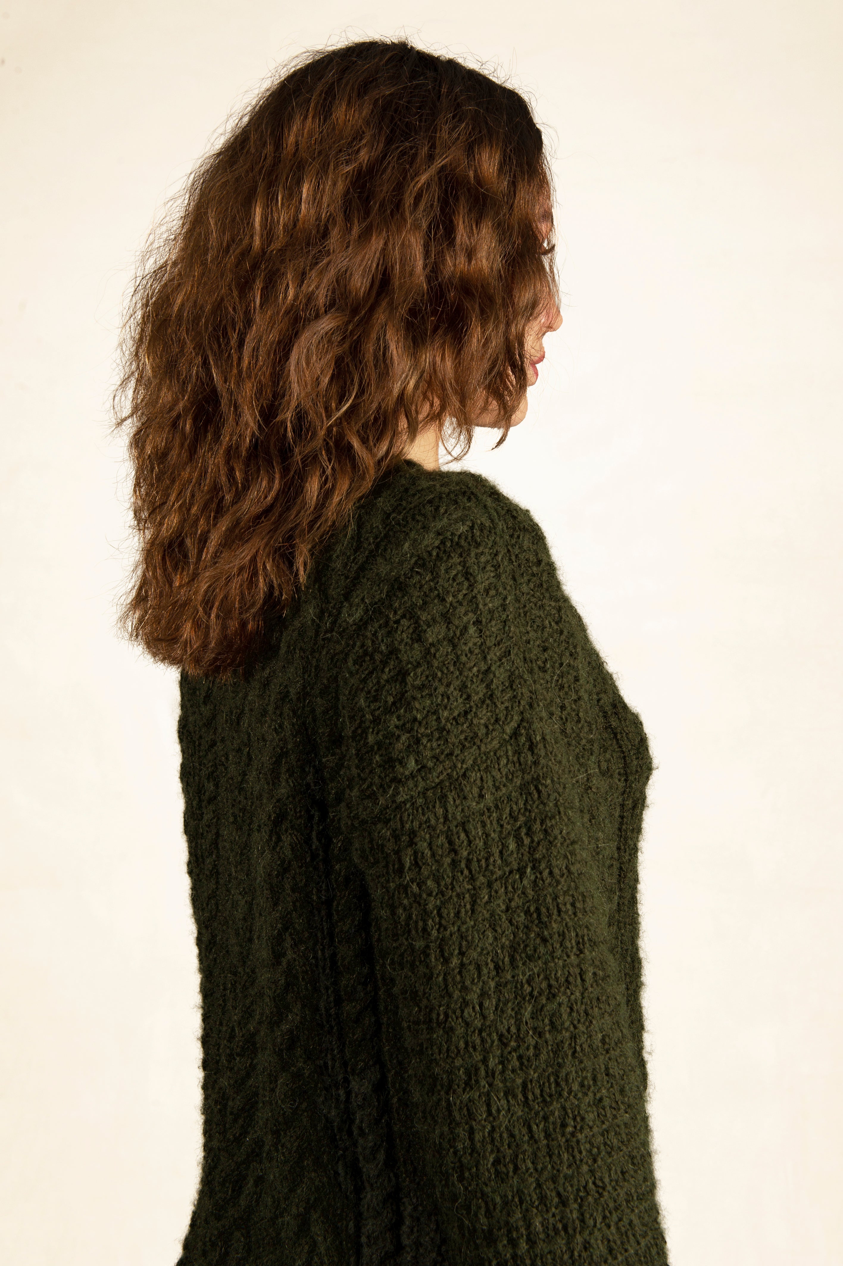 Pull torsades Maurice unisexe kaki