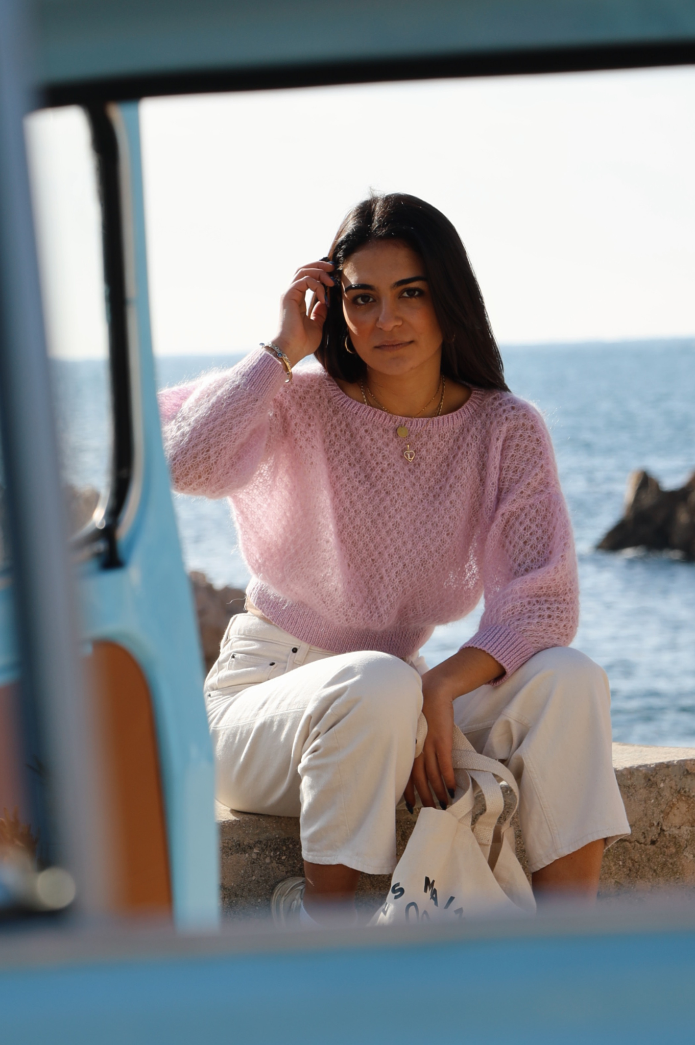 Pull Odette rose en stock
