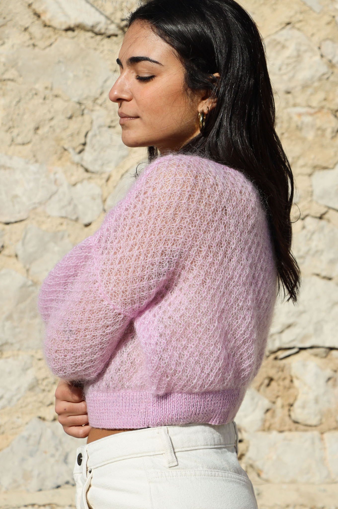 Pull Odette rose en stock