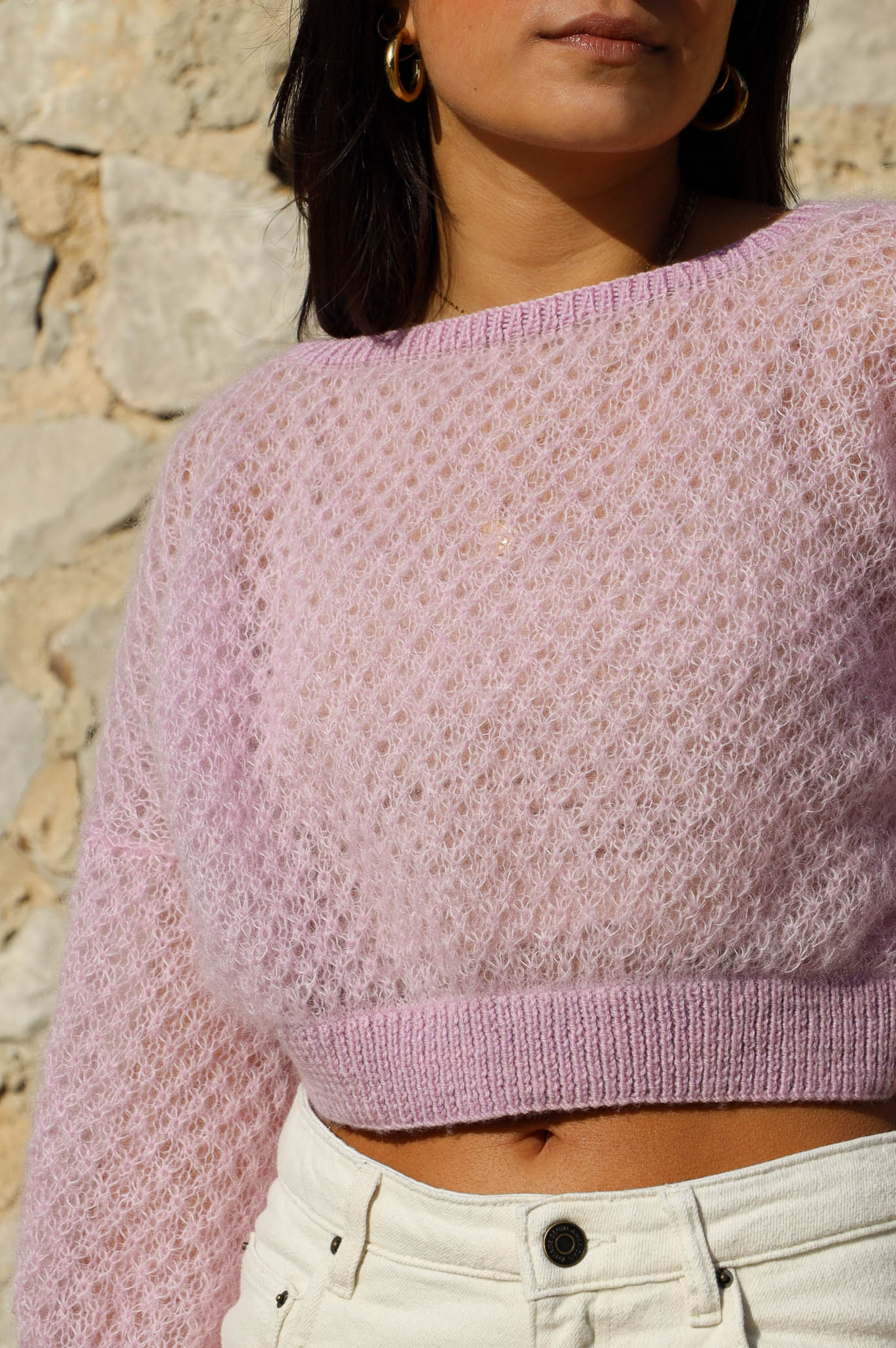 Pull Odette rose en stock