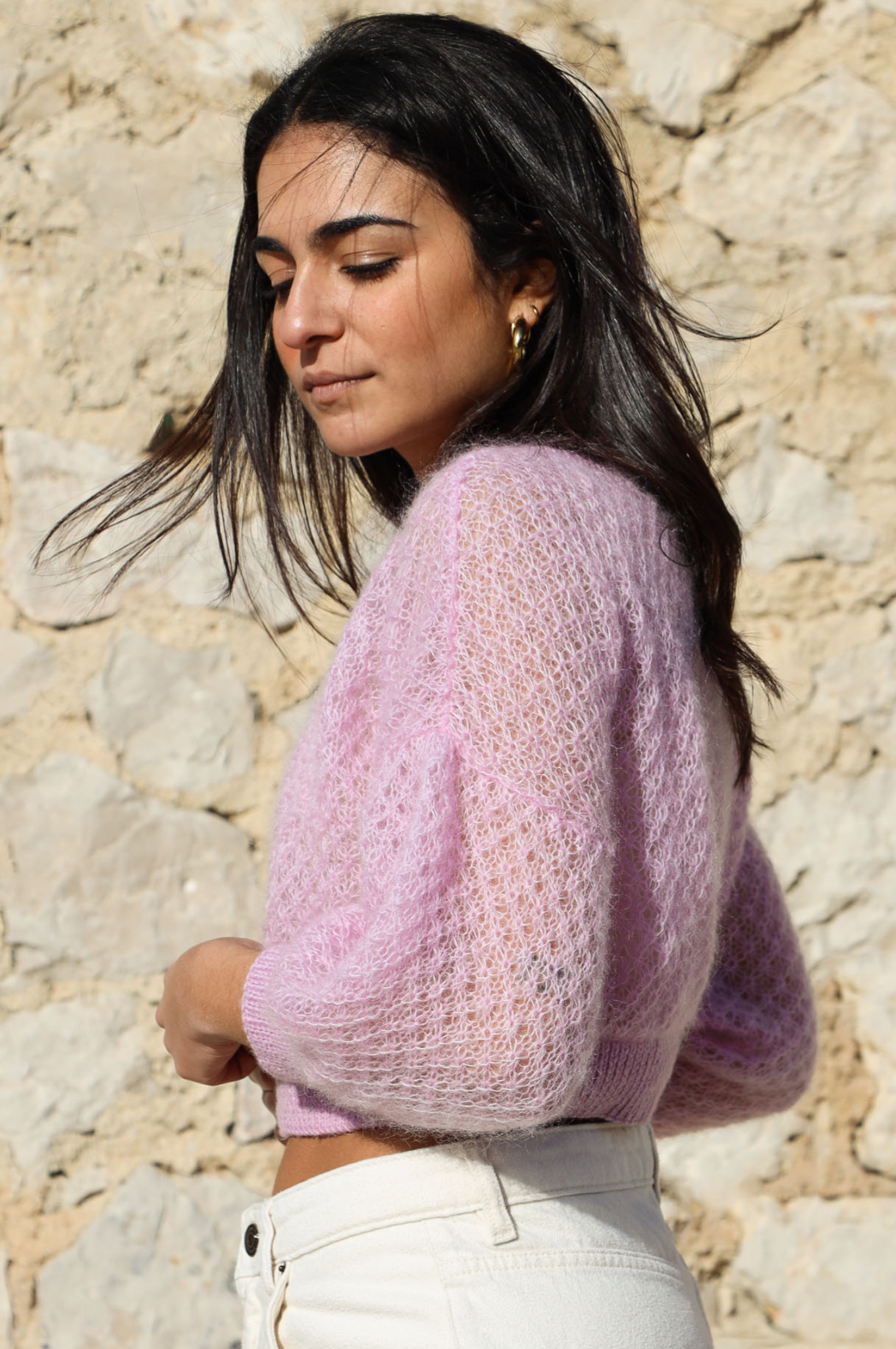 Pull Odette rose en stock