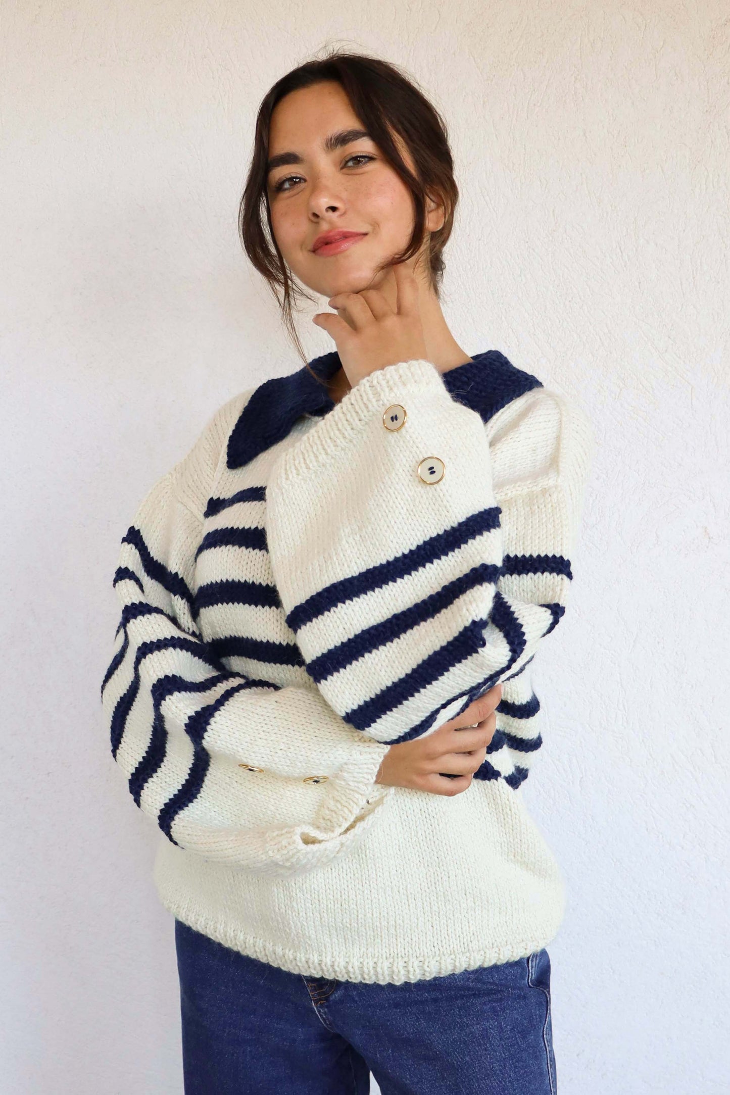 Pull Francine - marinière bleue
