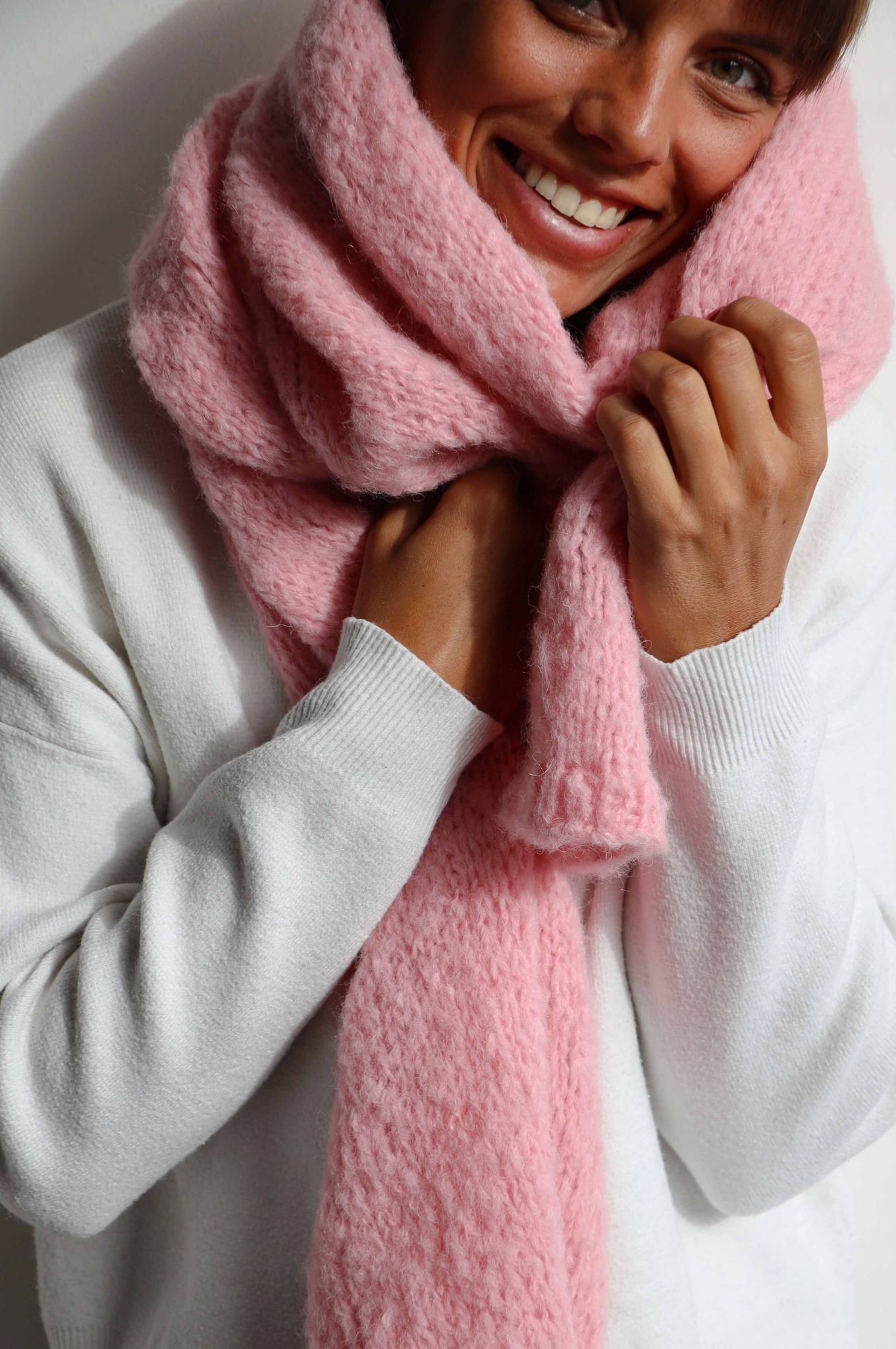Echarpe Mado rose en stock