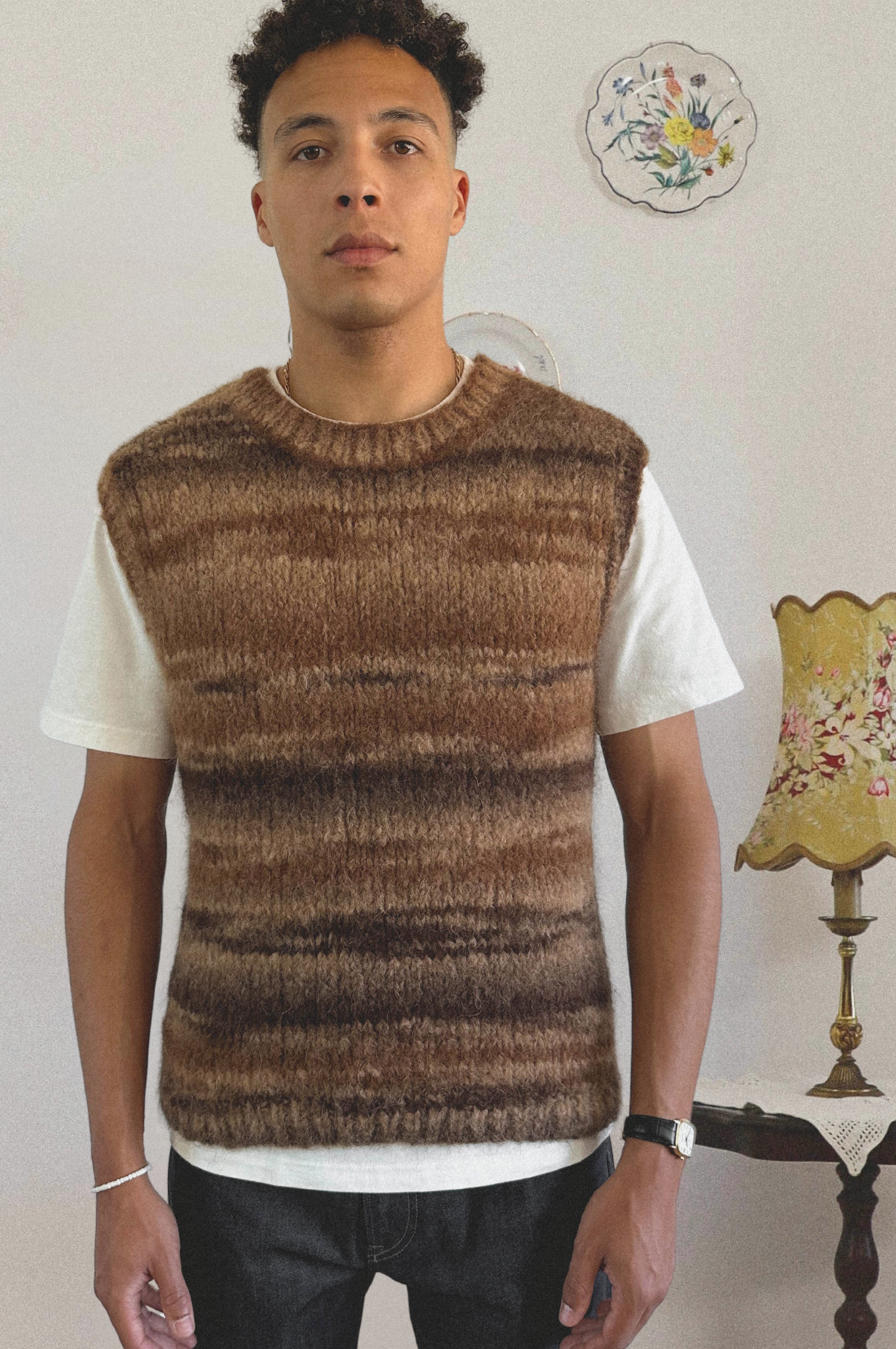 Pull sans manche Dolores Homme marron