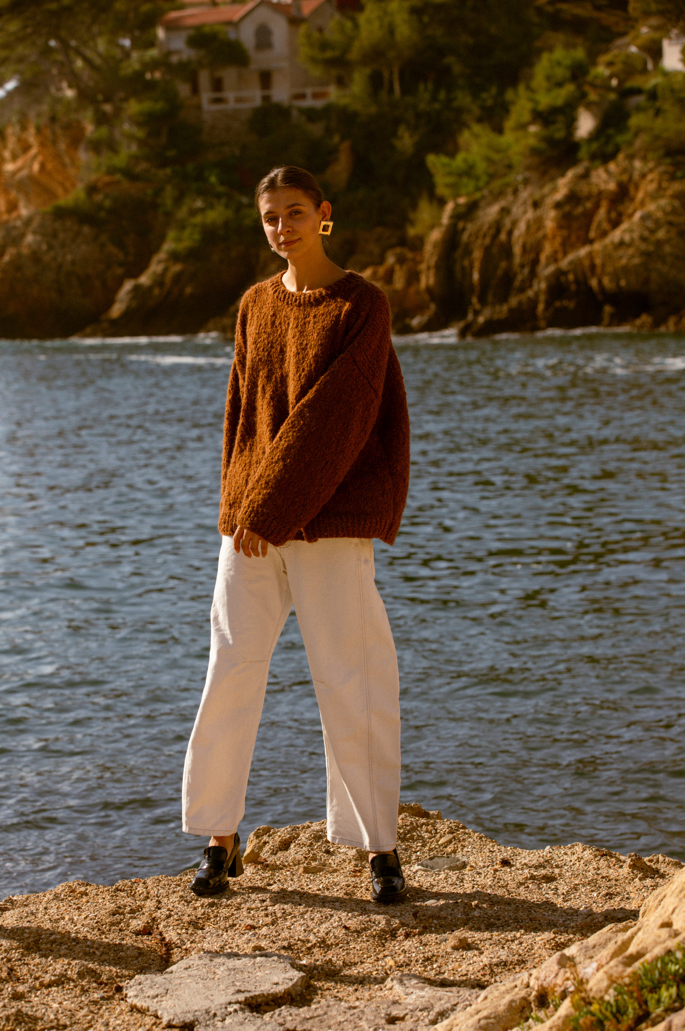 Pull Jacques unisexe marron