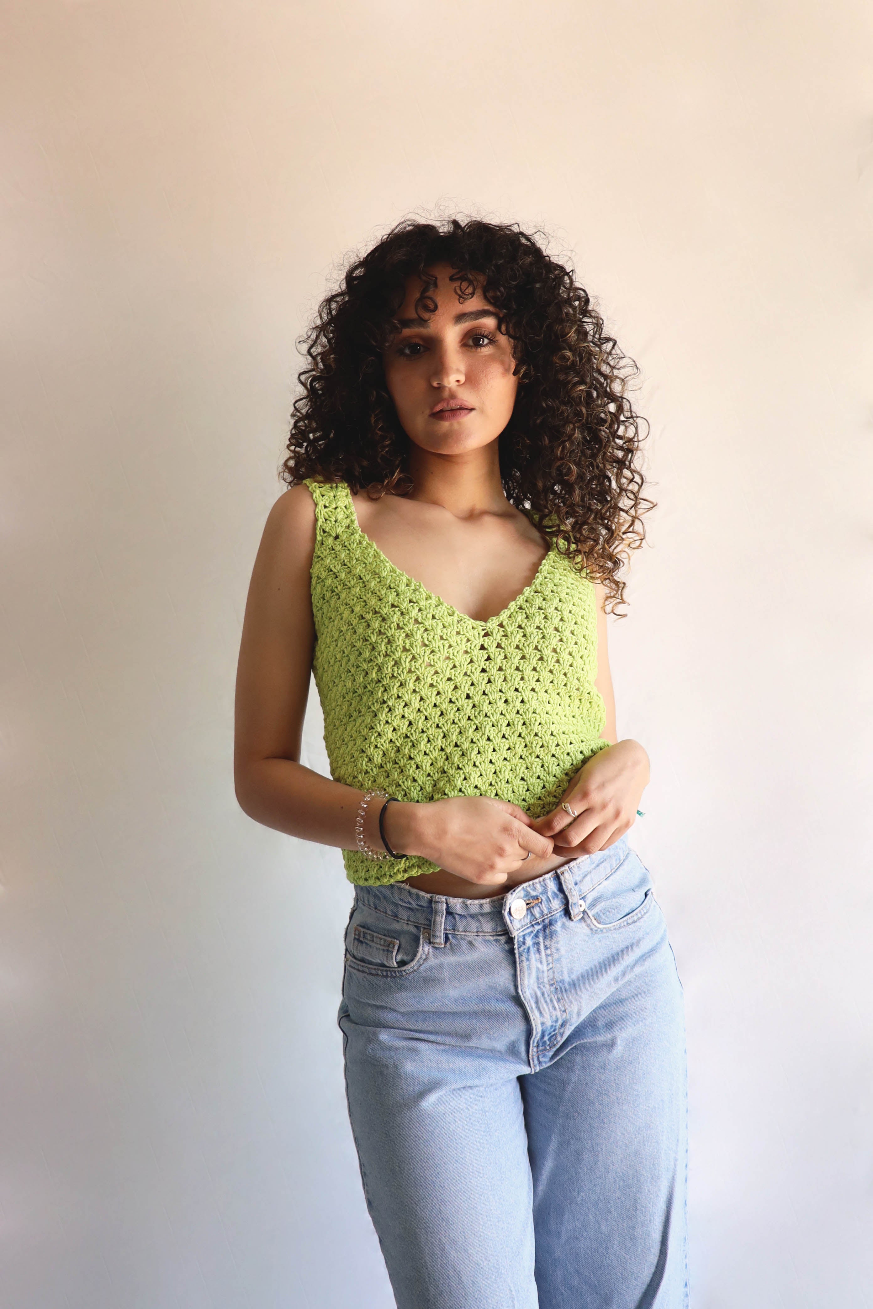 Top crochet Rosita lemon en stock
