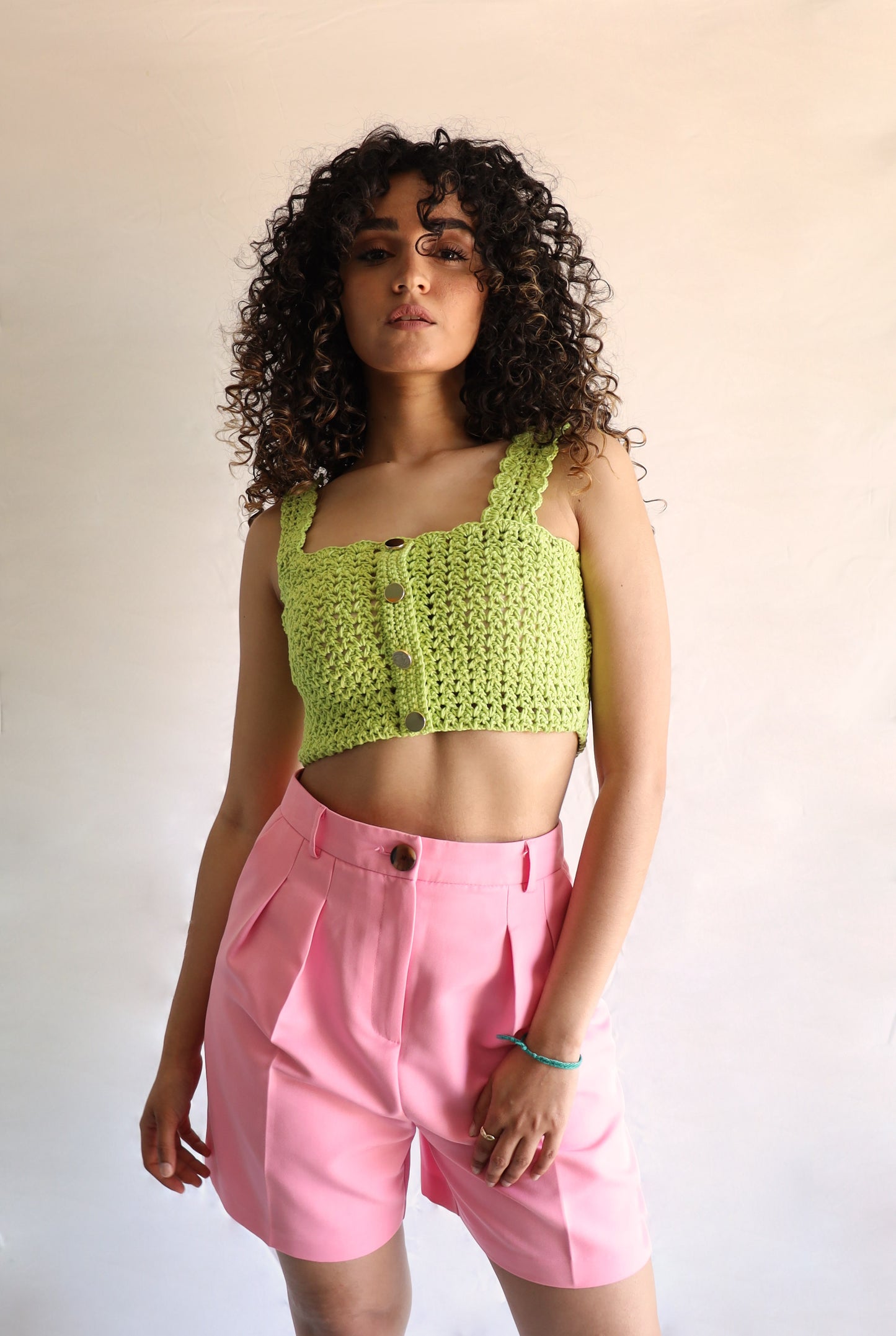 Top crochet Lucette - lemon