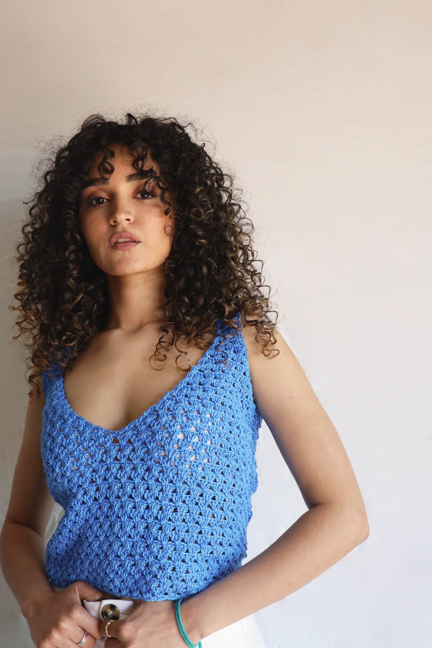 Top crochet Rosita - bleu