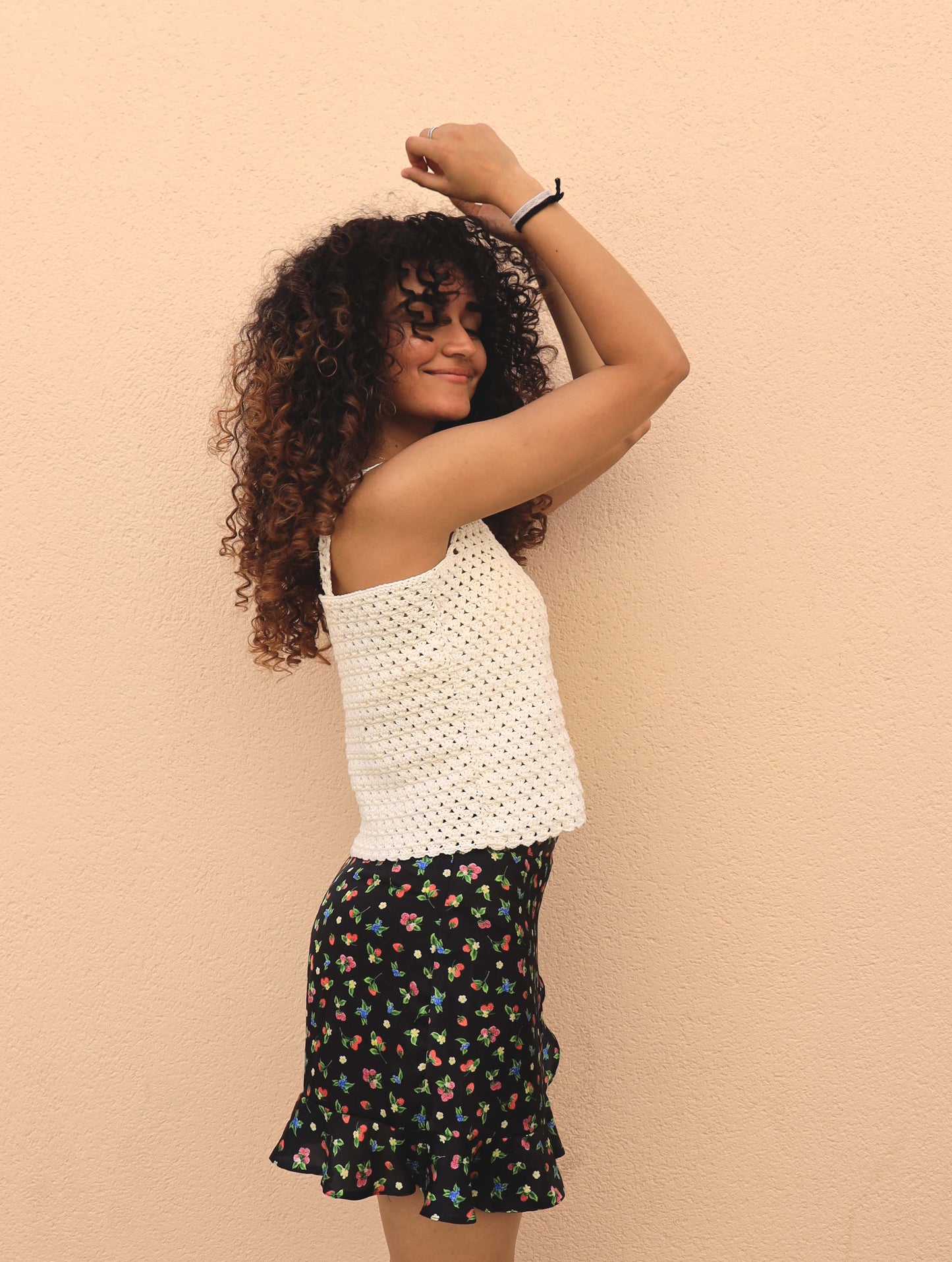 Top crochet Rosita - écru