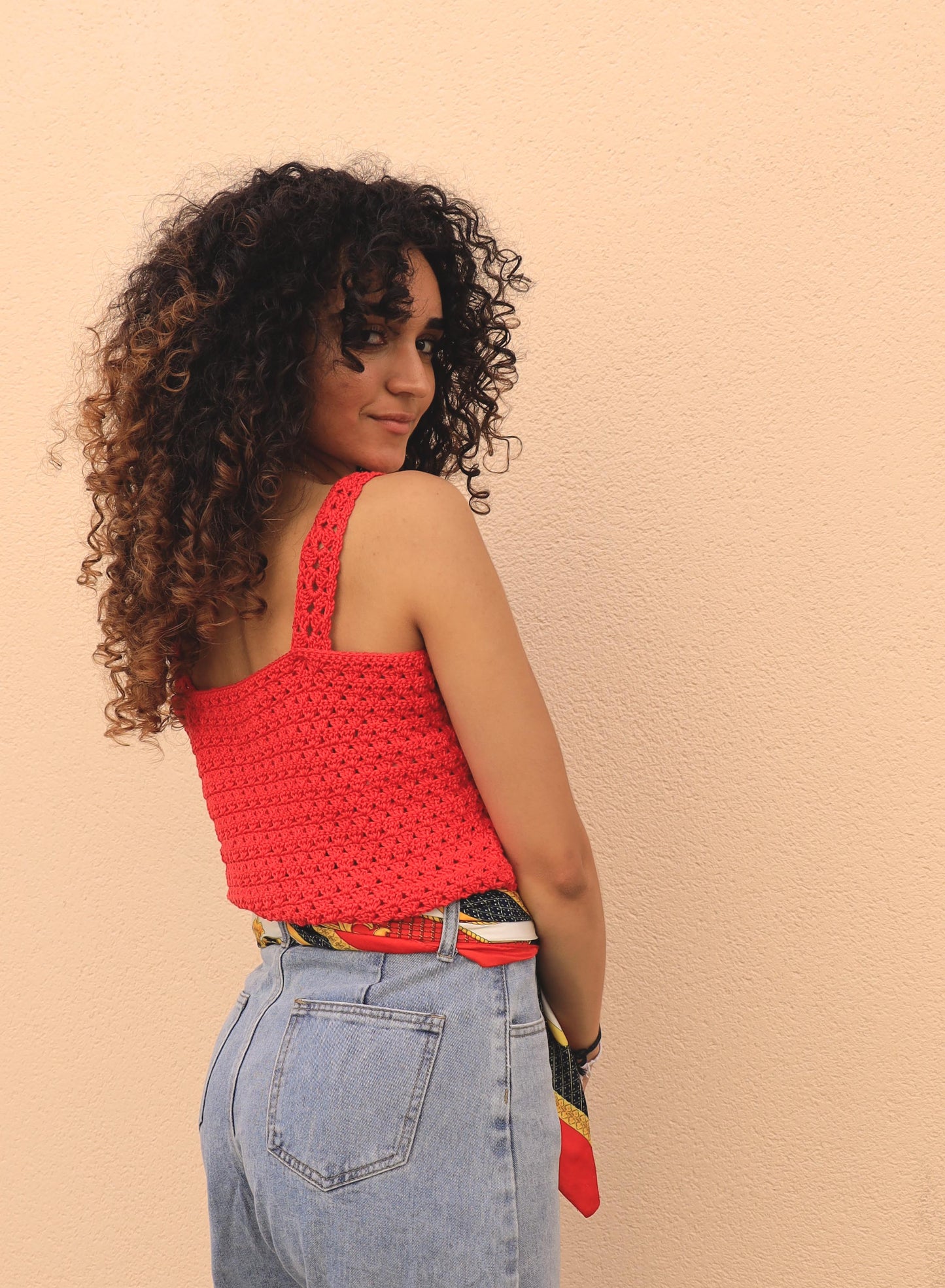 Top crochet Rosita - rouge