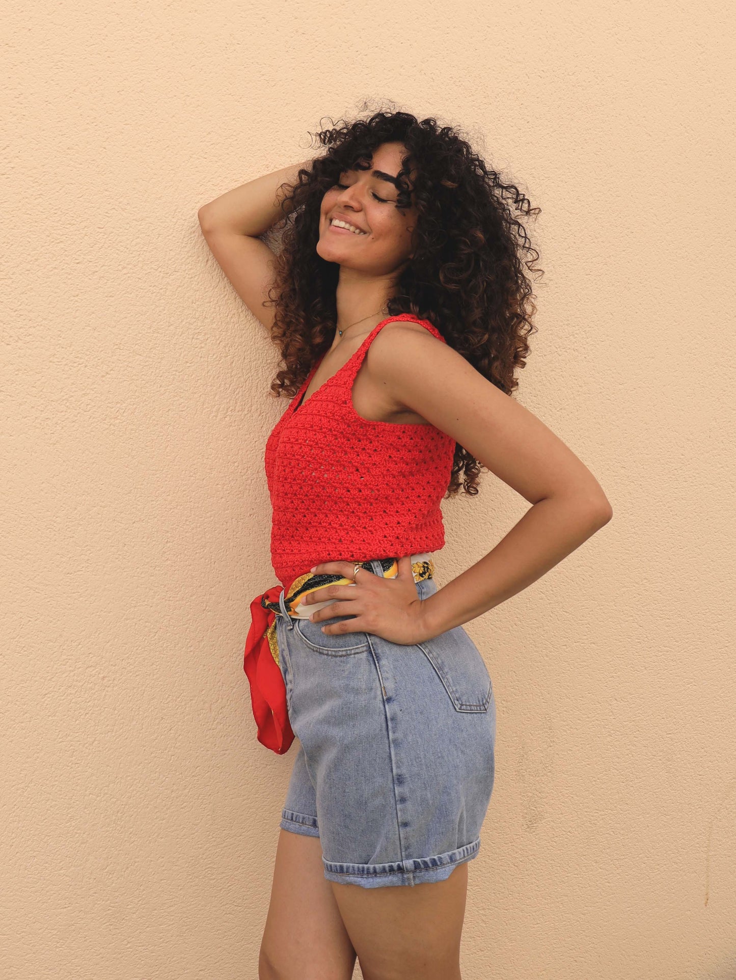 Top crochet Rosita - rouge