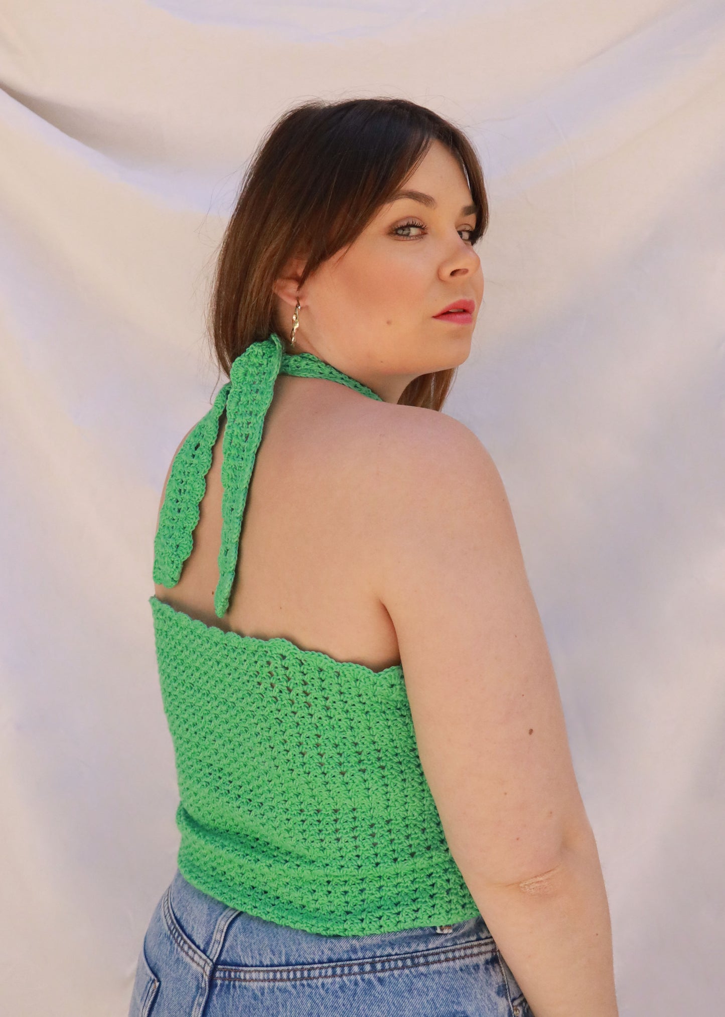 Top crochet Lucette - vert
