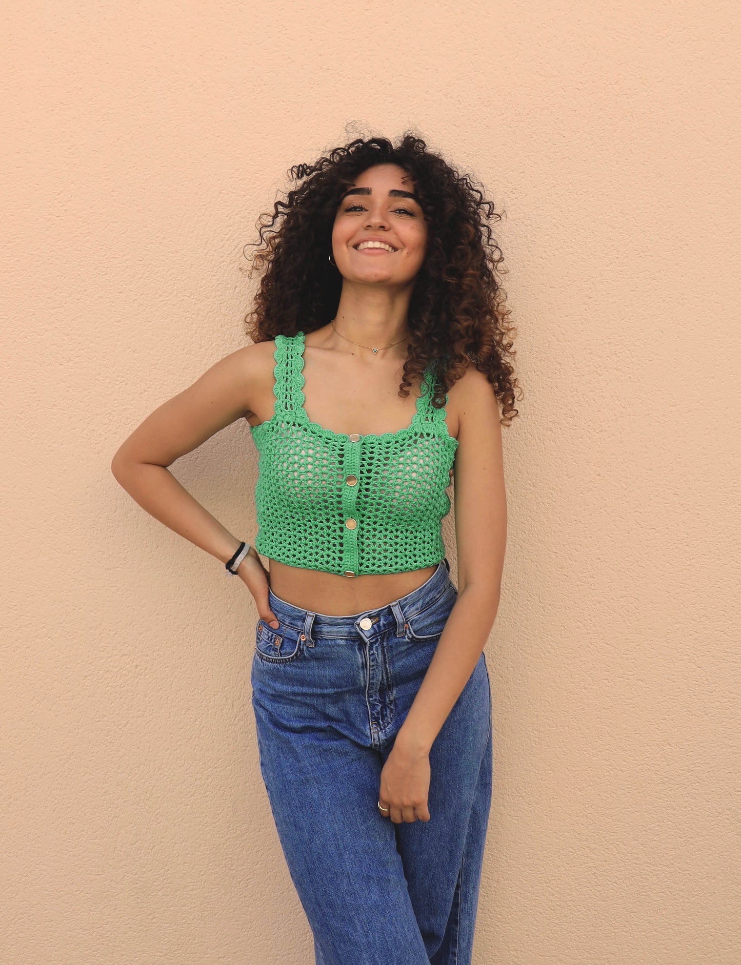 Top crochet Lucette - vert