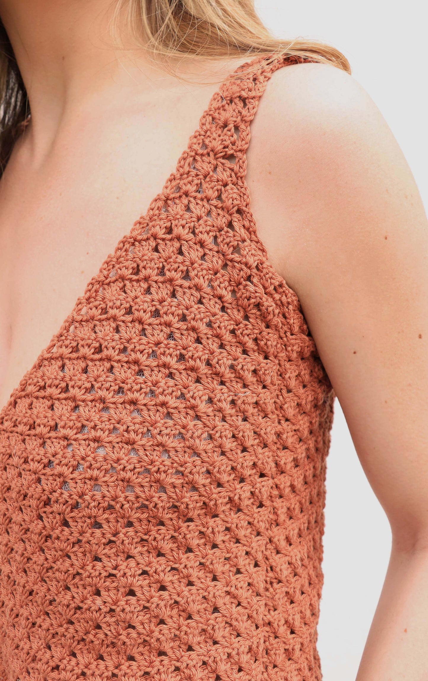 Top crochet Rosita - marron