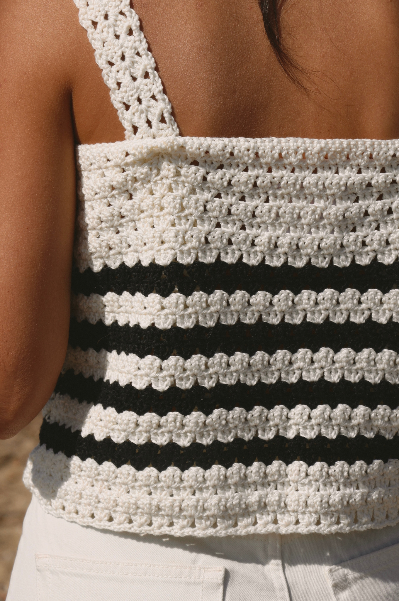Top crochet Rosita noir & blanc