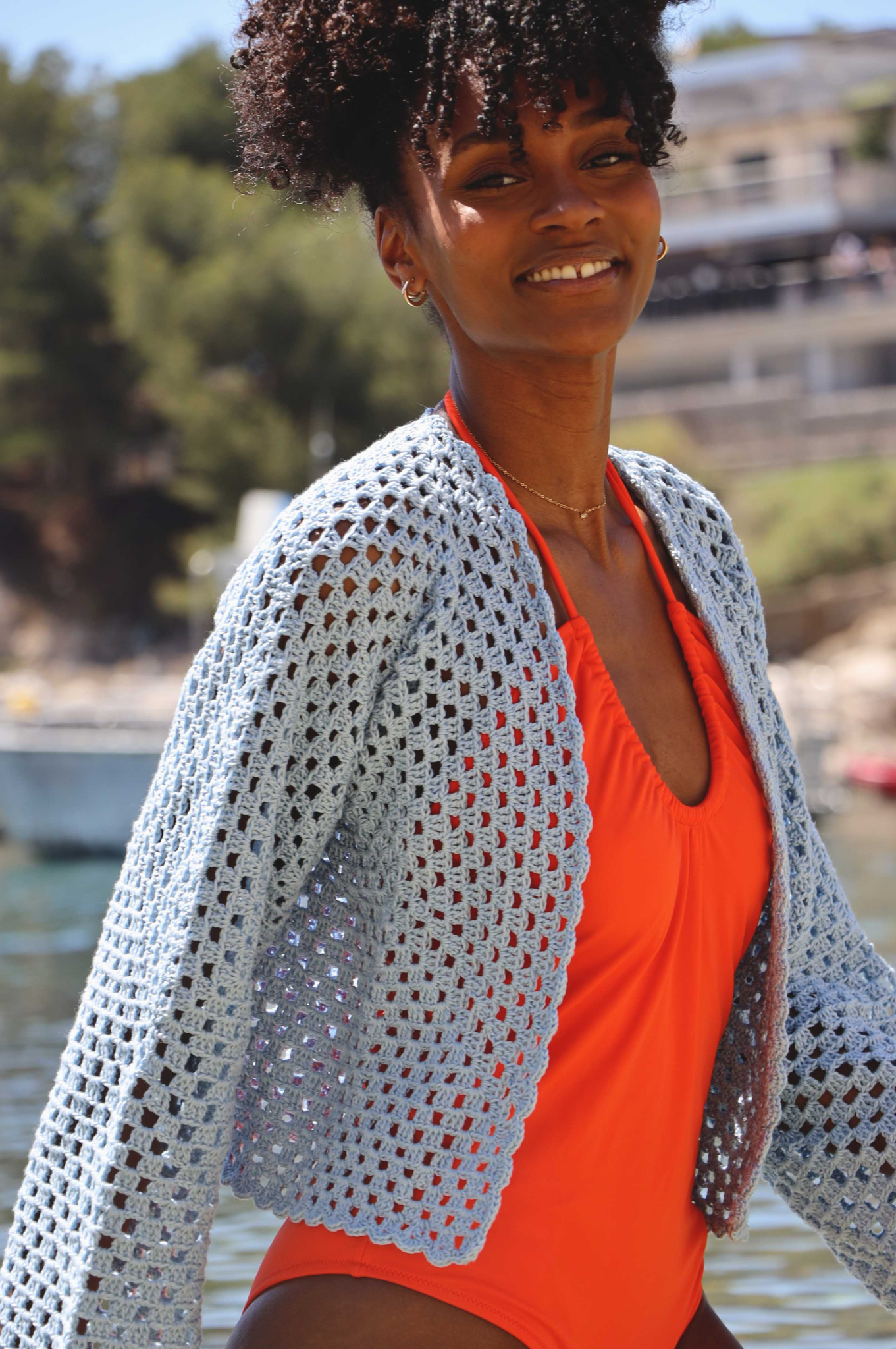 Gilet Denise bleu pastel