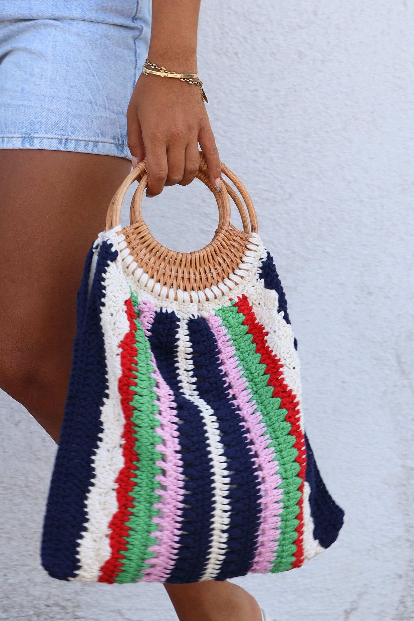Sac crochet Paulette - bleu