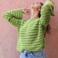 Pull Brigitte crochet - vert lemon