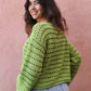 Pull Brigitte crochet - vert lemon