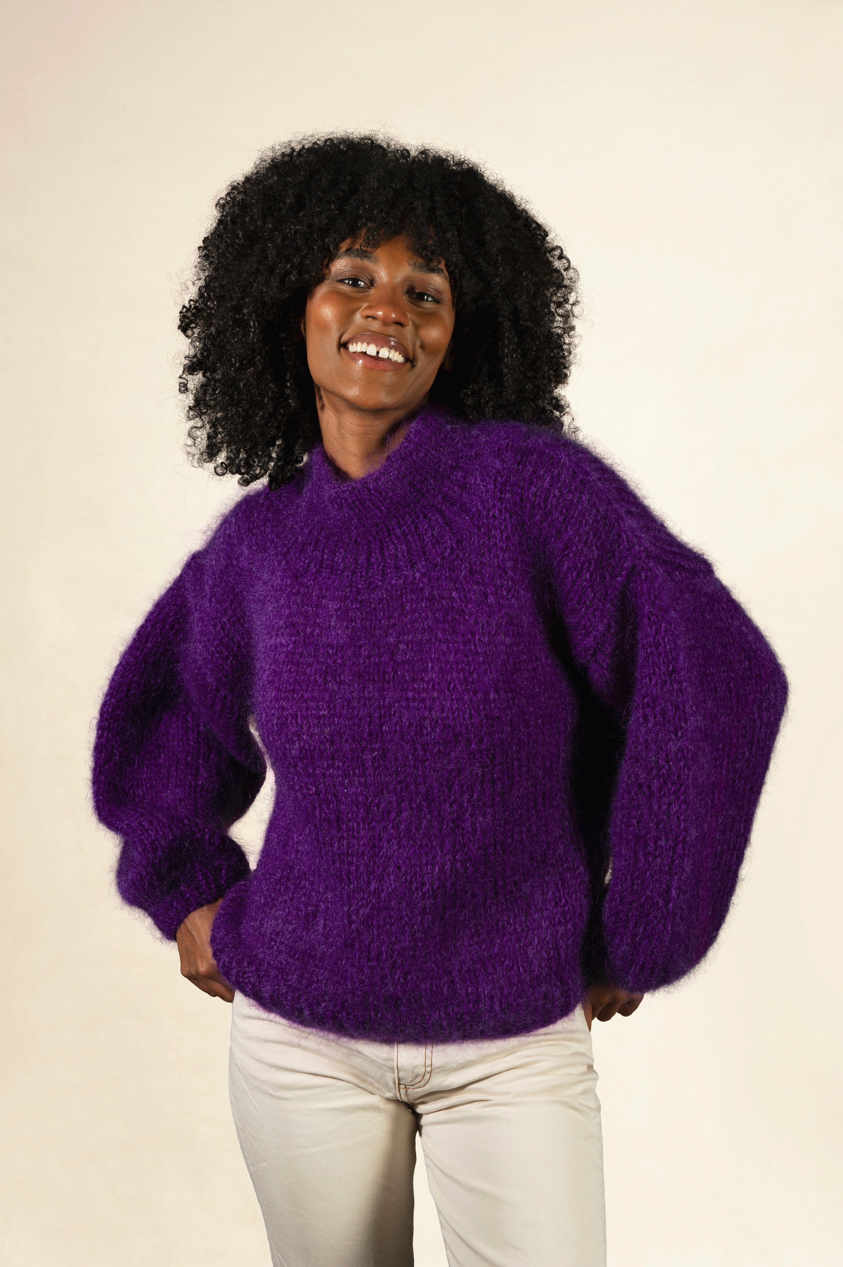 Sweater Pull Laine Violet Femme Pull Sonja Violet Pull Laine