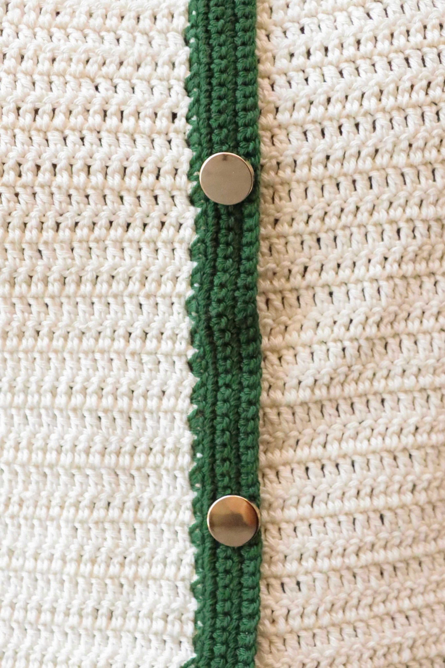 Top crochet Honorine - écru vert