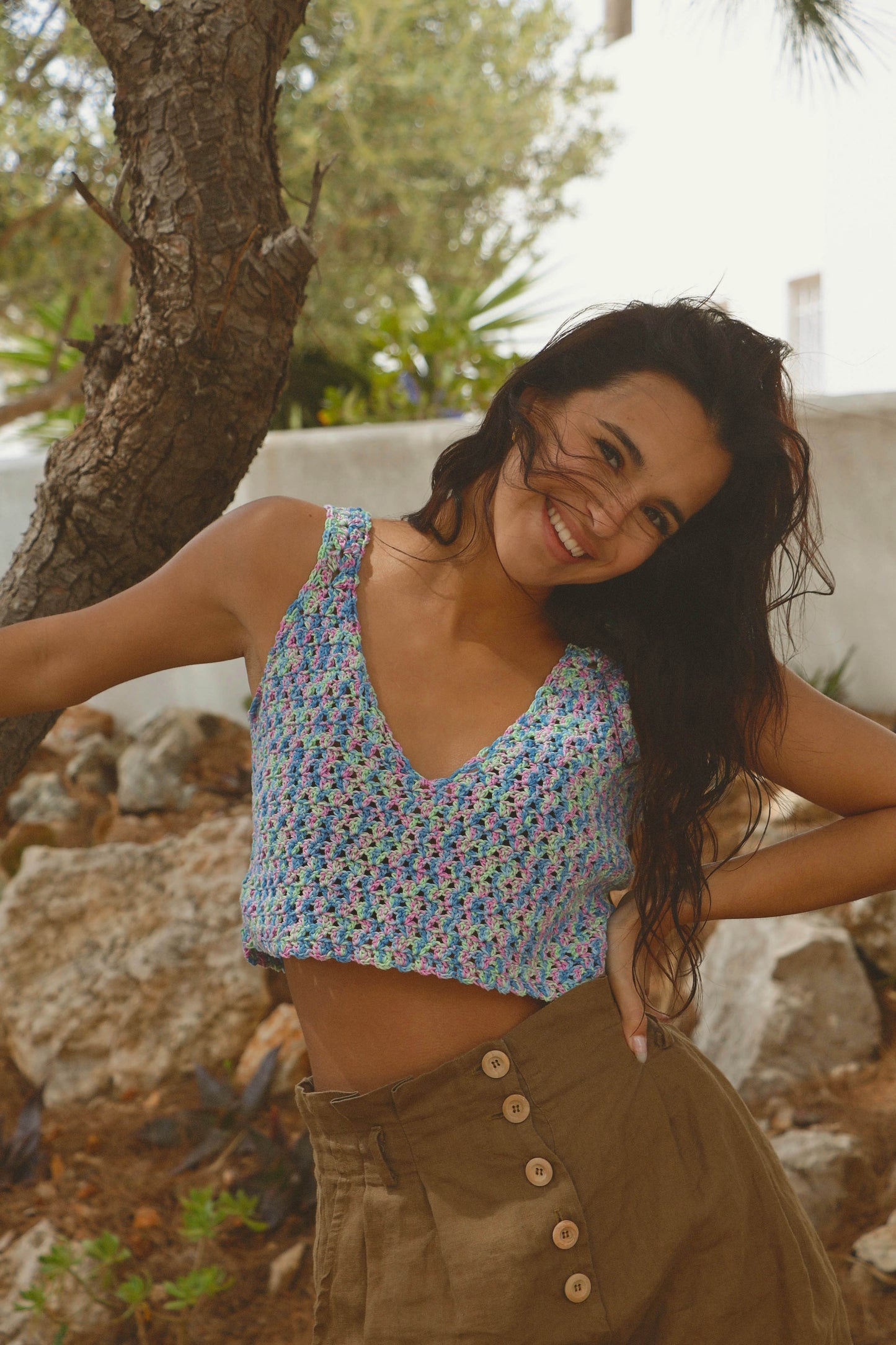 Top crochet Rosita - multicolore