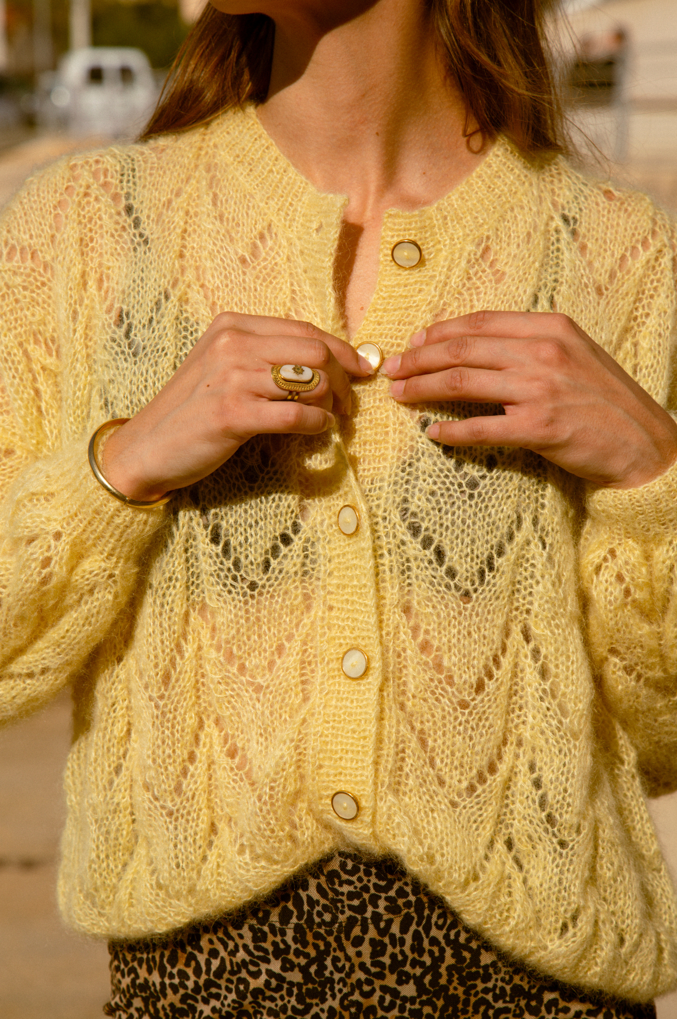 Gilet Claudine jaune pastel en stock