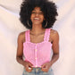 Top crochet Lucette - rose