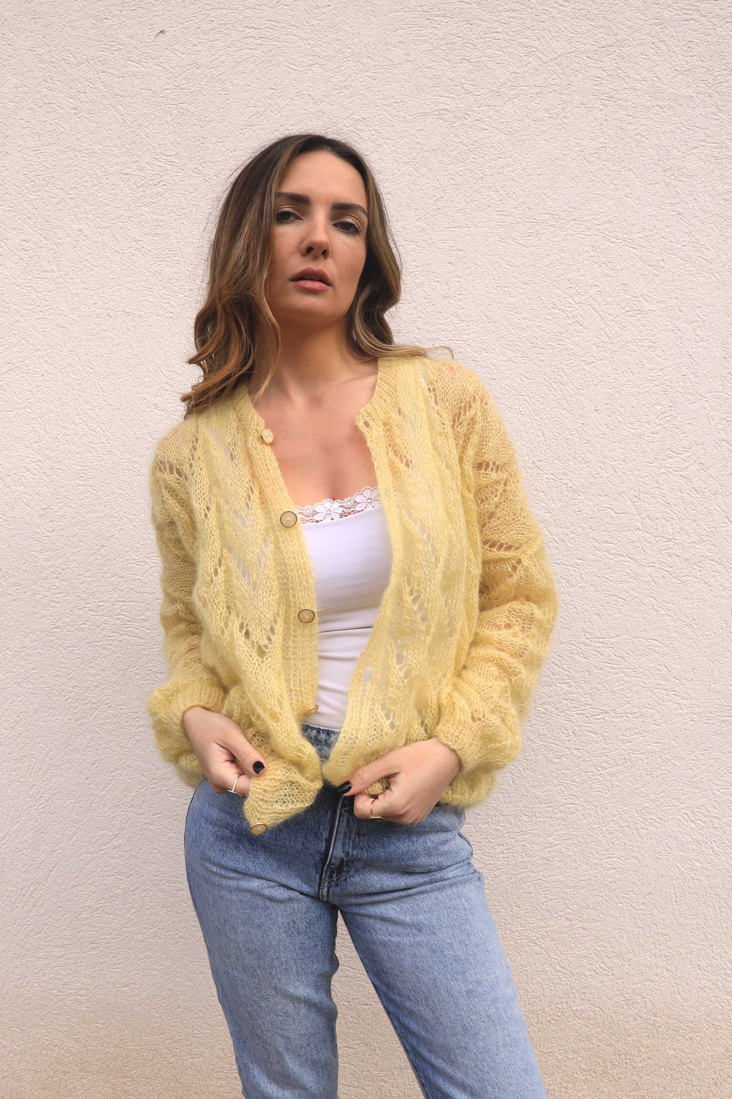 Gilet Claudine - jaune pastel